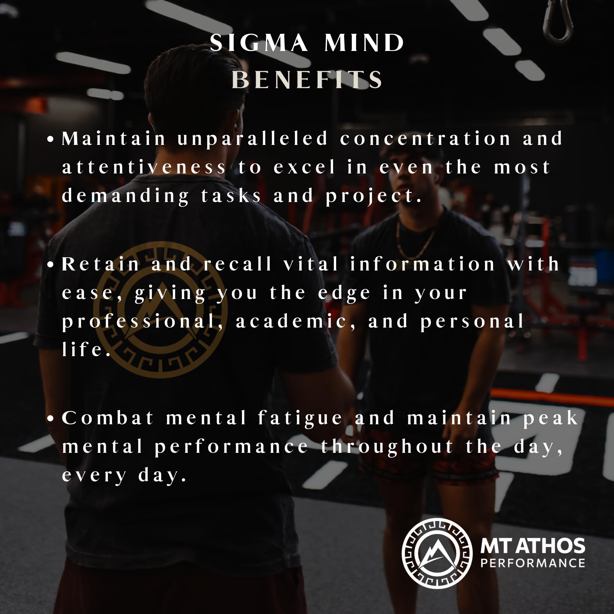 Mt. Athos Performance Sigma Mind | Potent Nootropic Formula to Support Cognitive Function, Improved Focus, Drive, and Mood | 30 Servings, 90 Capsules Mt. Athos Performance uk supplements