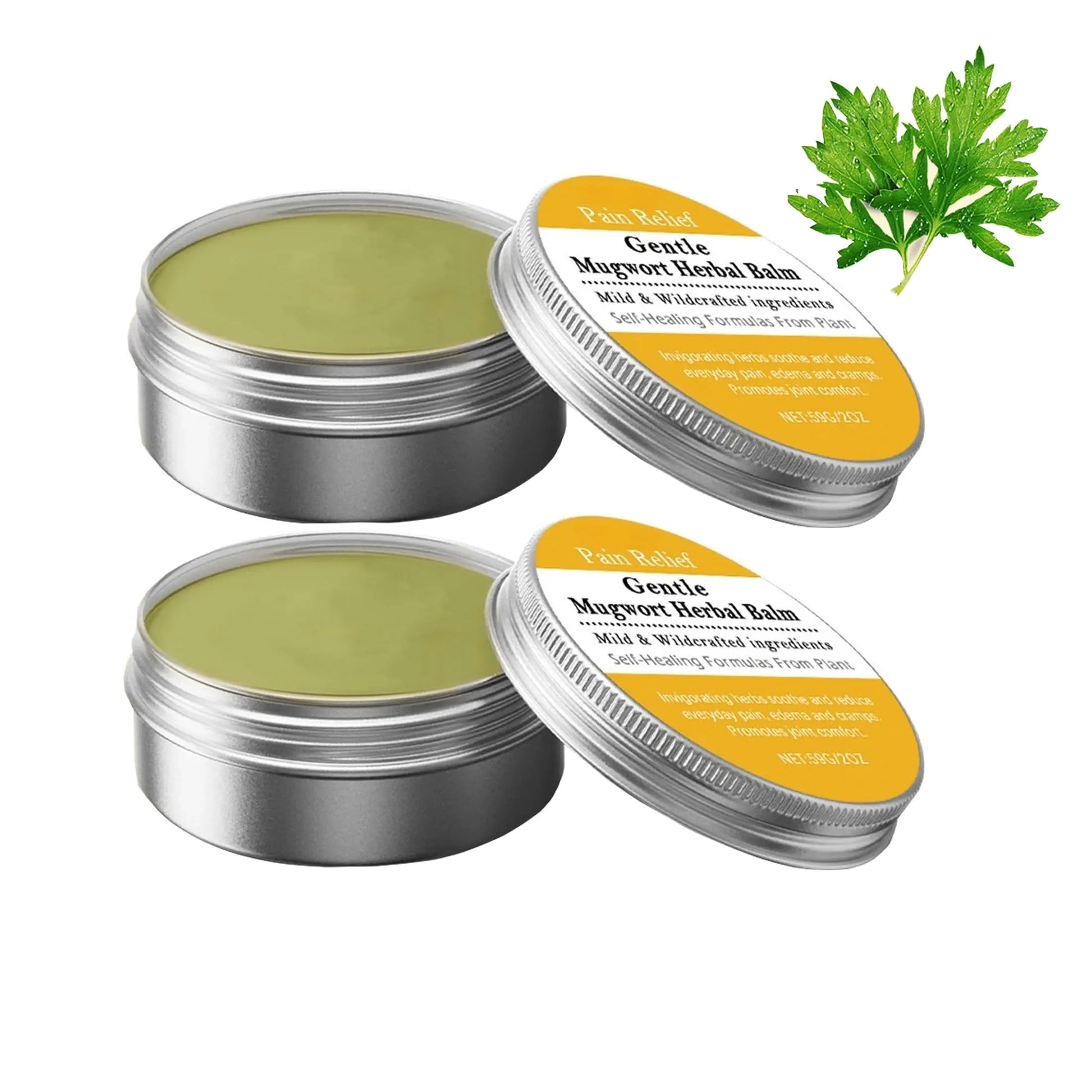Natural Mugwort Herbal Balm with Tea Tree Oil & Mint, Cooling Muscle & Joint Relief Cream, Fast-Absorbing Massage Balm for Post-Workout Recovery, 2-Pack Generic uk supplements