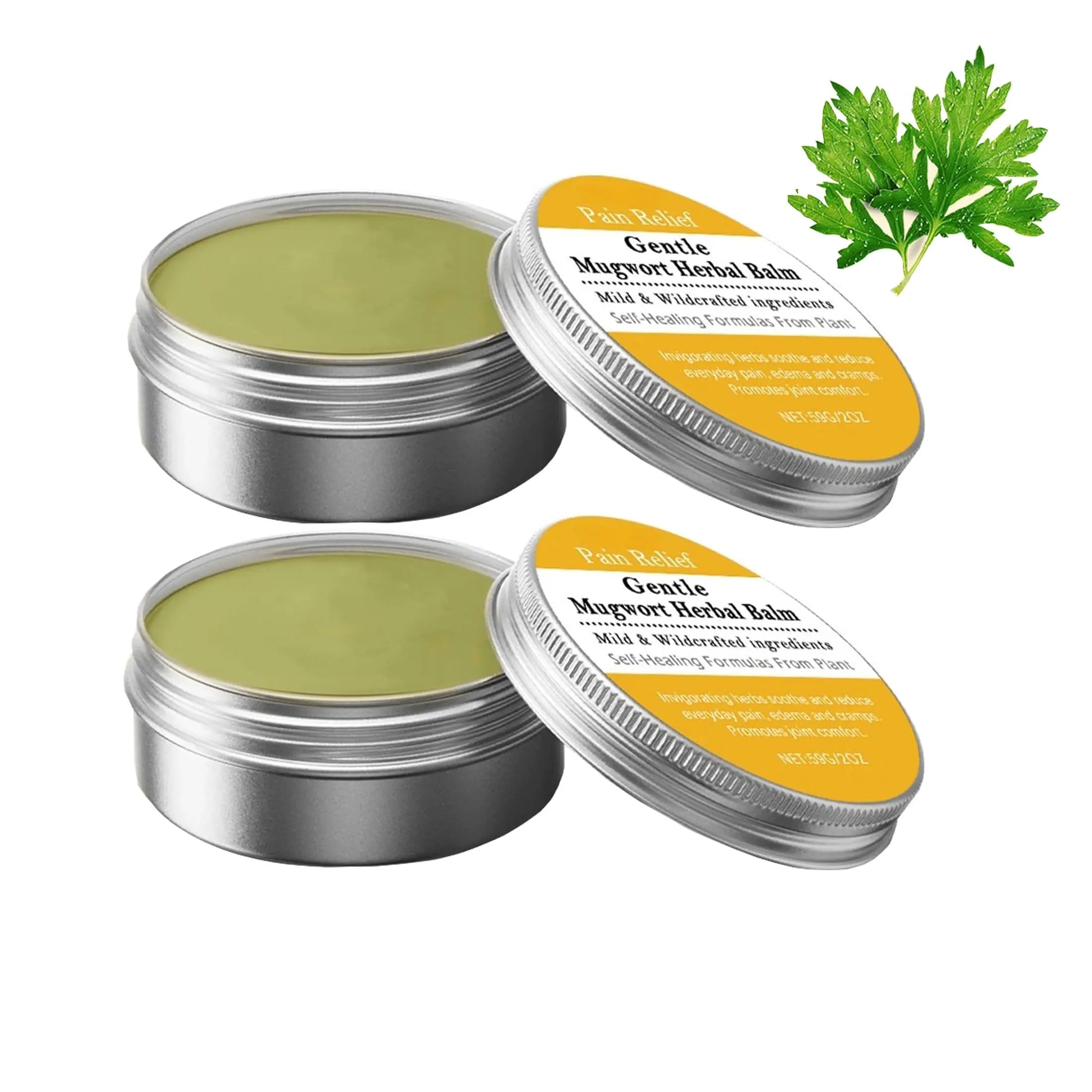 Natural Mugwort Herbal Balm with Tea Tree Oil & Mint, Cooling Muscle & Joint Relief Cream, Fast-Absorbing Massage Balm for Post-Workout Recovery, 2-Pack Generic uk supplements