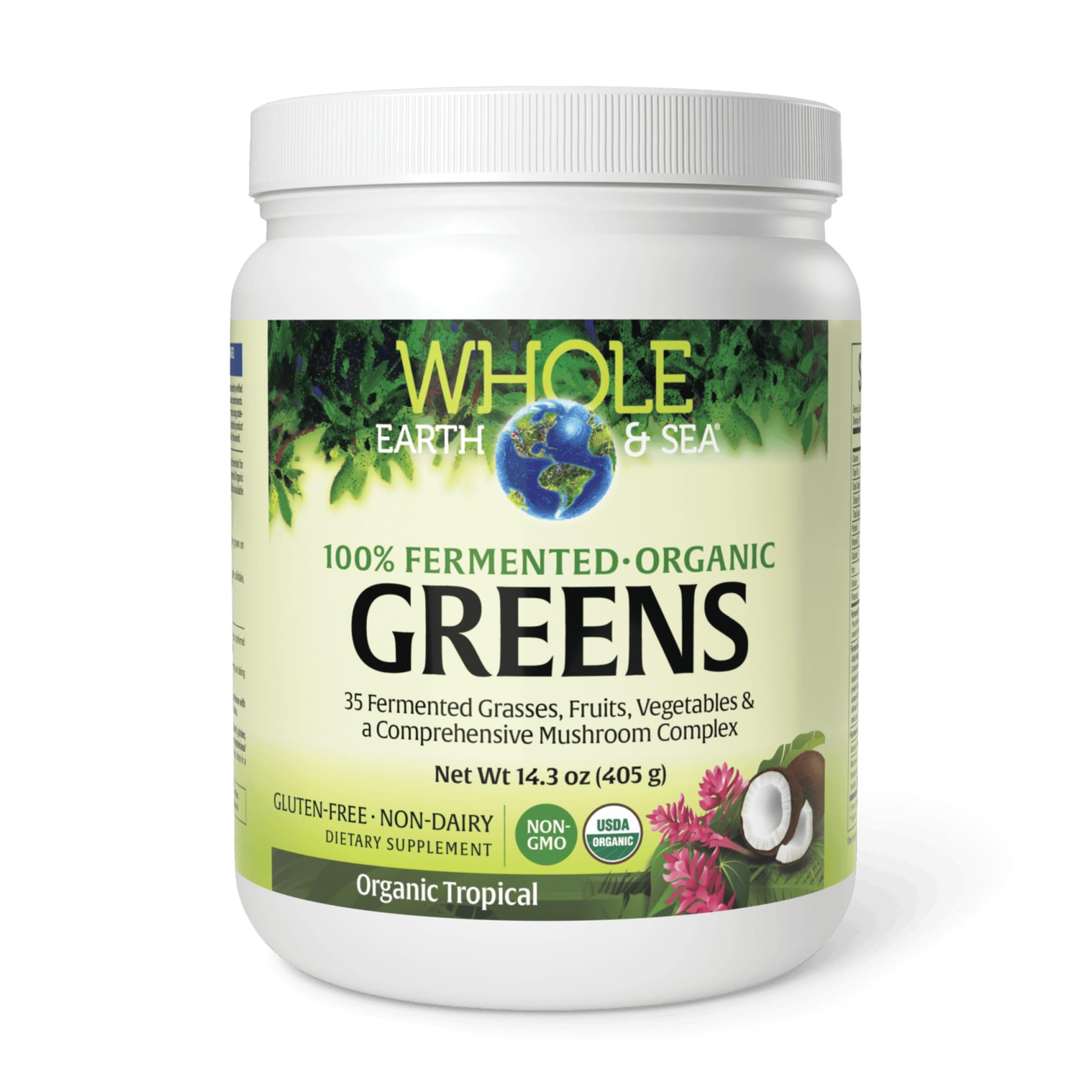 Whole Earth & Sea from Natural Factors, Organic Fermented Greens, Vegan Whole Food Supplement, Tropical, 14.3 Oz Natural Factors uk supplements