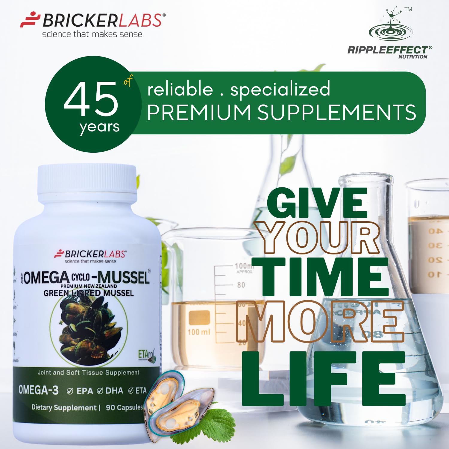 Bricker Labs Omega Cyclo - Mussel Joint Health Supplement, Premium New Zealand Green Lipped Mussel, Full Spectrum Omega Joint Supplements for Joint Health and Comfort, 90 Capsules Bricker Labs uk supplements