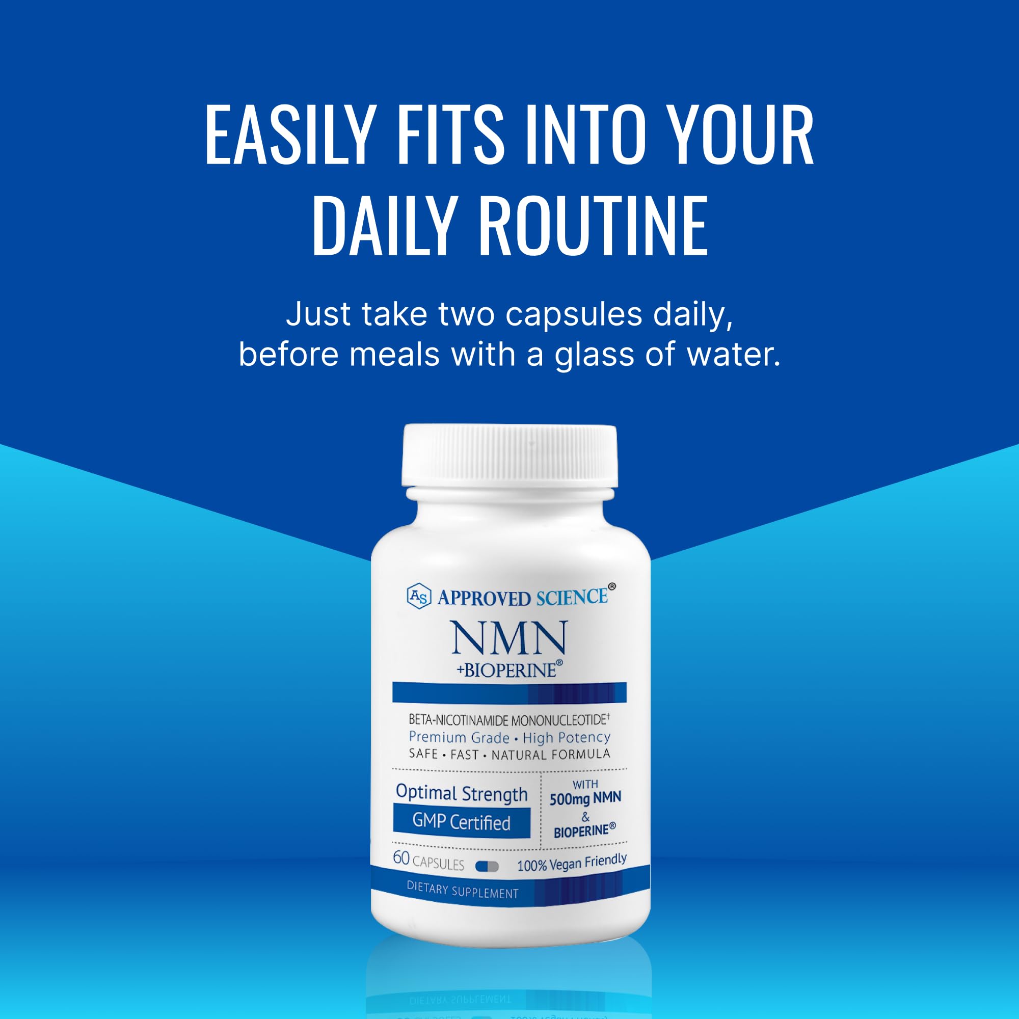 Approved Science NMN - 500mg Stable NMN - Cellular Energy, Healthy Aging - Pack of 1 - Made in USA - Vegan Approved Science uk supplements