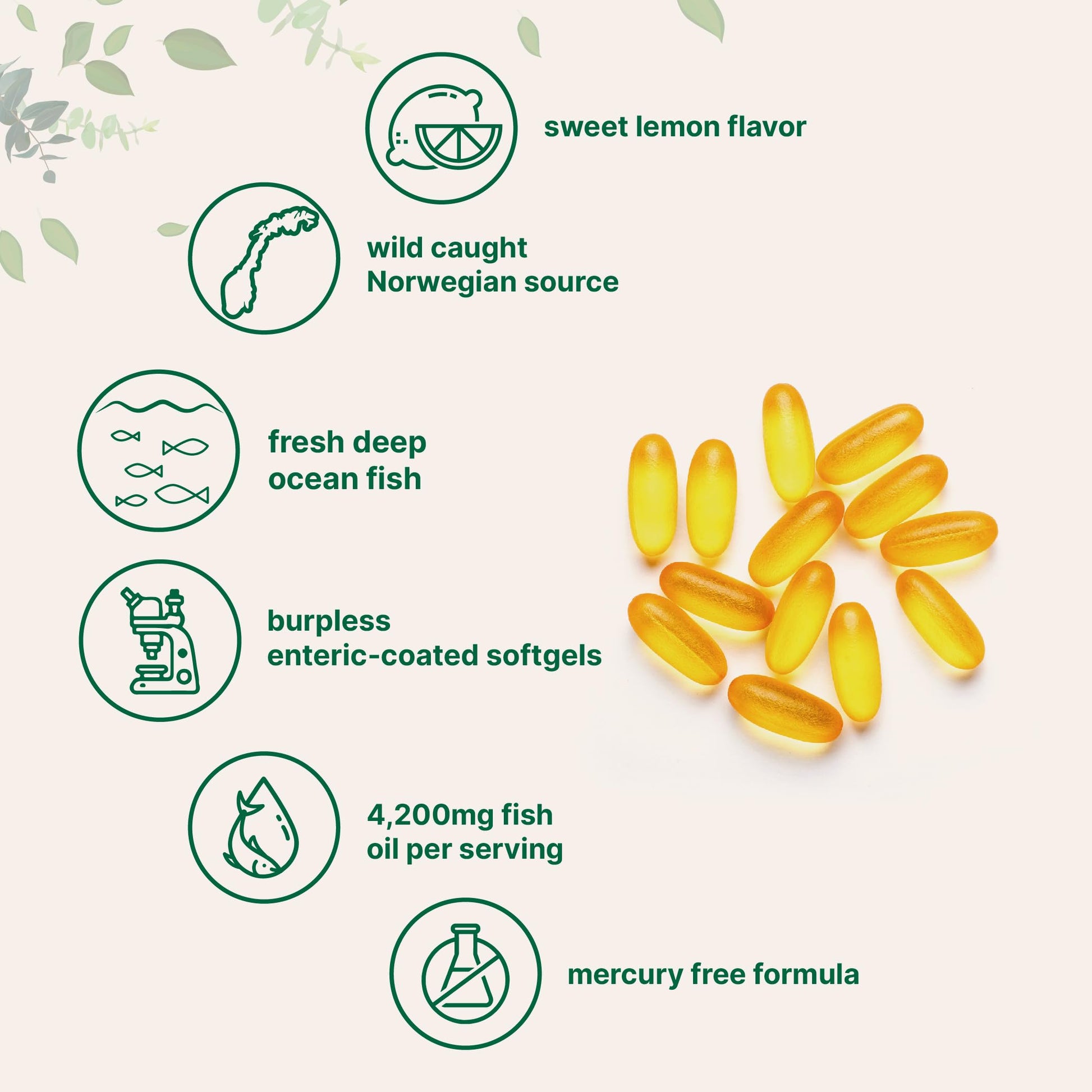 Triple Strength Omega 3 Fish Oil Supplements 4200mg Per Serving, 240 Softgels Micro Ingredients uk supplements