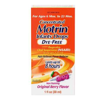 Motrin Infants Infant Ibuprofen Oral Suspension Concentrated Drops, NSAID Fever Reducer & Pain Reliever for Babies, Dye Free, Alcohol-Free, Berry Flavor, Includes Enclosed Syringe, 1 fl. oz Infants' Motrin uk supplements