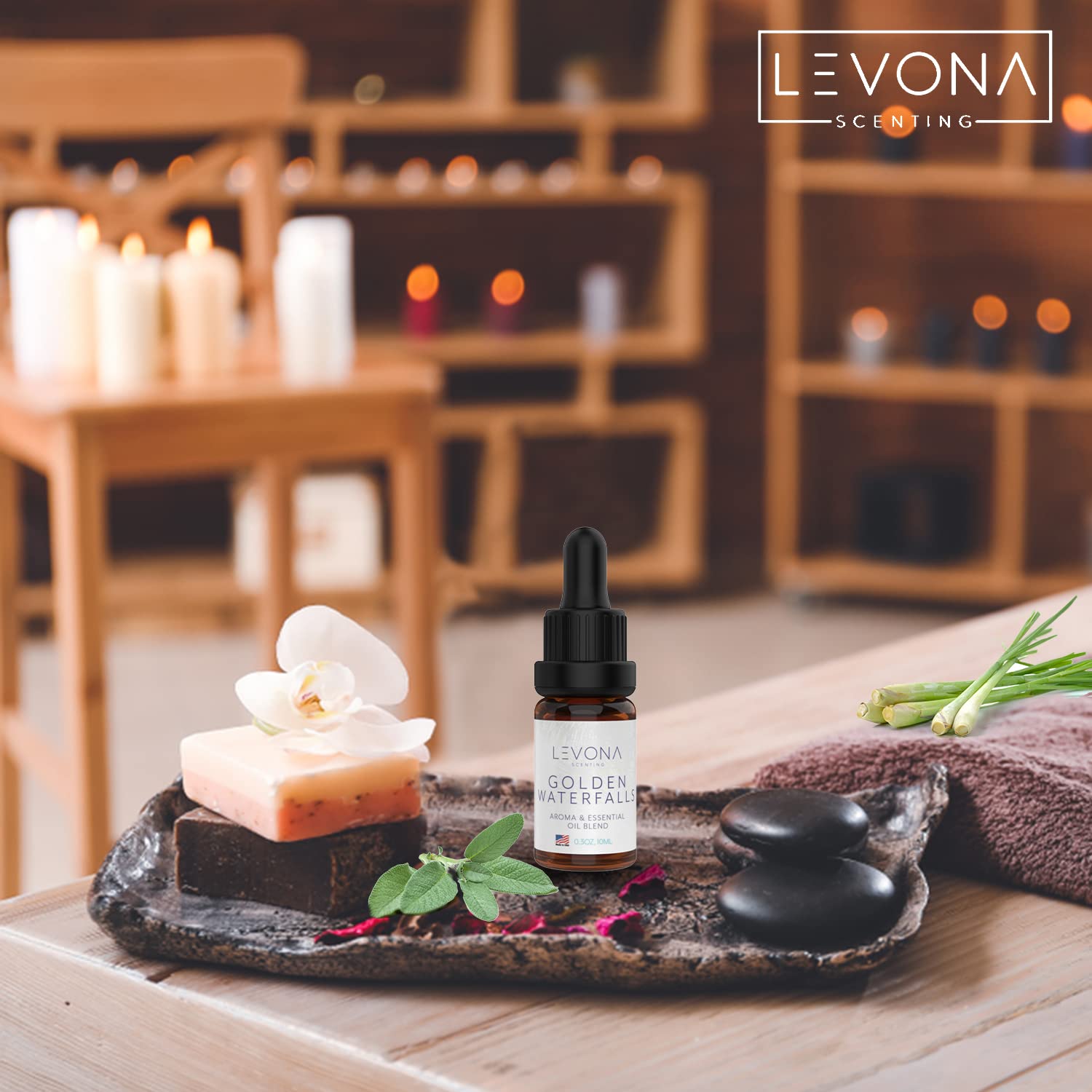 Levona Scent Pure Essential Oils for Diffusers for Home, Hotel & Office - Golden Waterfalls LEVONA SCENT uk supplements