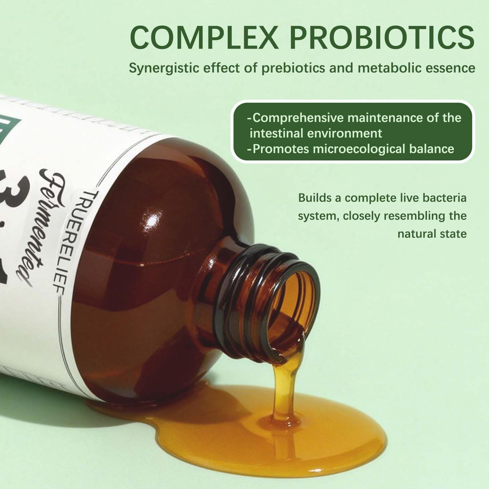 TRUERELIEF Women's Daily Probiotic + Prebiotic + Postbiotic Liquid, 3-in-1 for Gut Health, 10 Strains & 18 Fermented Herbs (1) TRUERELIEF uk supplements