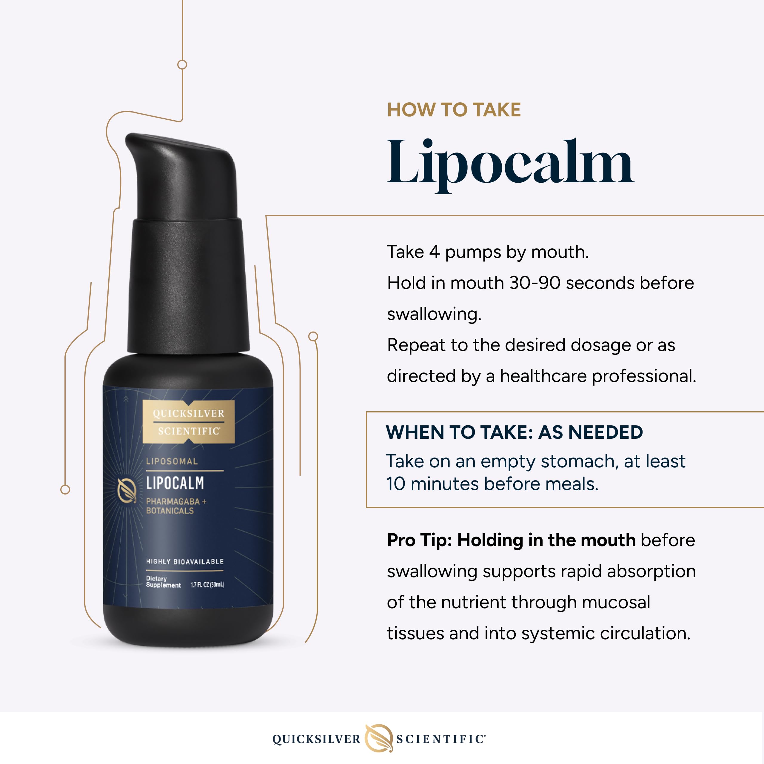Quicksilver Scientific LipoCalm - Liposomal GABA with Herbs for Relaxation Support - Chamomile, Passionflower Herb & Skullcap Supplement for Peace of Mind & Sleep Calm Support (1.7oz / 50ml) Quicksilver Scientific uk supplements