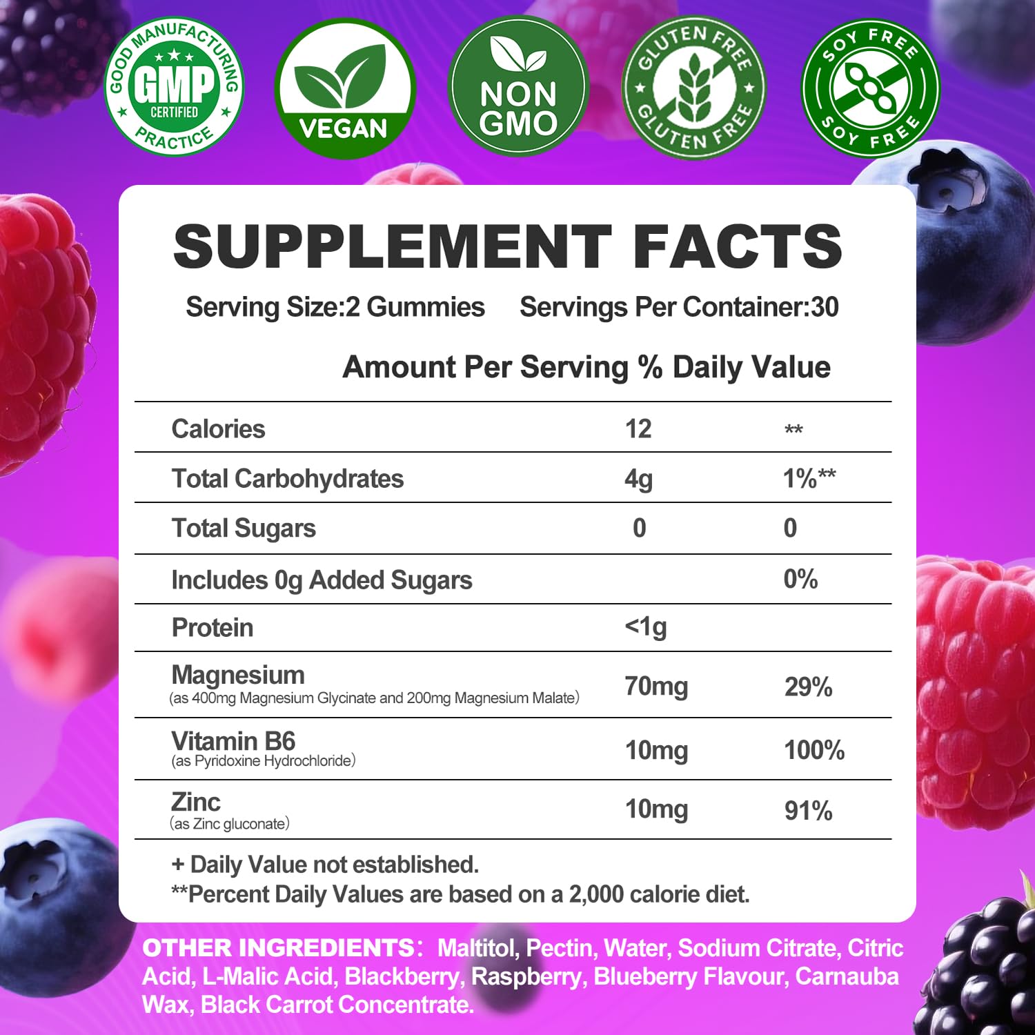Magnesium Glycinate Gummies 400mg, Sugar Free Mаgnеsium Gummiеs for Adults with Magnesium Malate, Zinc, and Vitamin B6 for Sleep, Body Support and Relaxation, Non GMO, 60 Count-Multi-Flavor ArtDietistX uk supplements