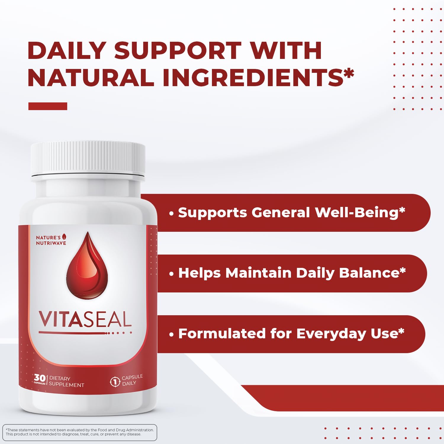 Nature’s NutriWave Vitaseal – Daily Support with Botanicals, Vitamins C E & Minerals – Natural Formula, Non-Habit Forming, Made in USA, Vegan-Friendly – 30 Capsules, 1 Month Supply Nature’s NutriWave uk supplements