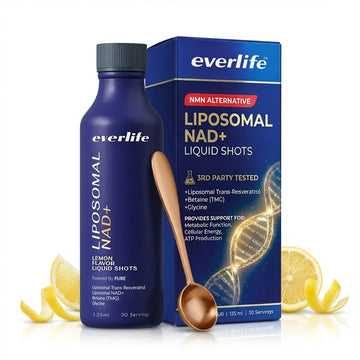 Everlife Liposomal NAD+ Liquid Supplement – 150mg Shot with Liposomal Trans-Resveratrol, TMG & Glycine – Boosts Energy, Cellular Repair, Healthy Aging & Longevity – NMNH Alternative – 30 Servings Everlife uk supplements
