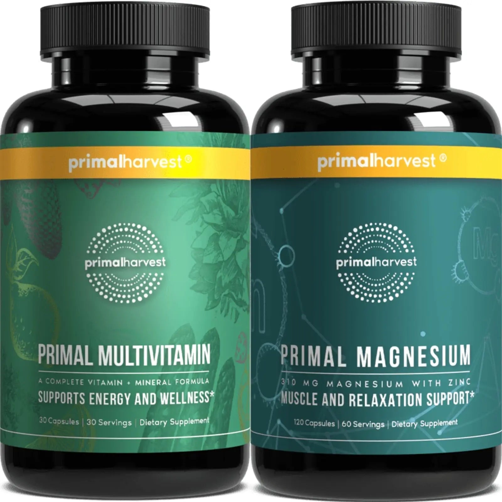 Primal Harvest Multivitamin & Magnesium Supplements for Women and Men Multi Vitamin Capsules and Magnesium Glycinate Pills Bundle Primal Harvest uk supplements