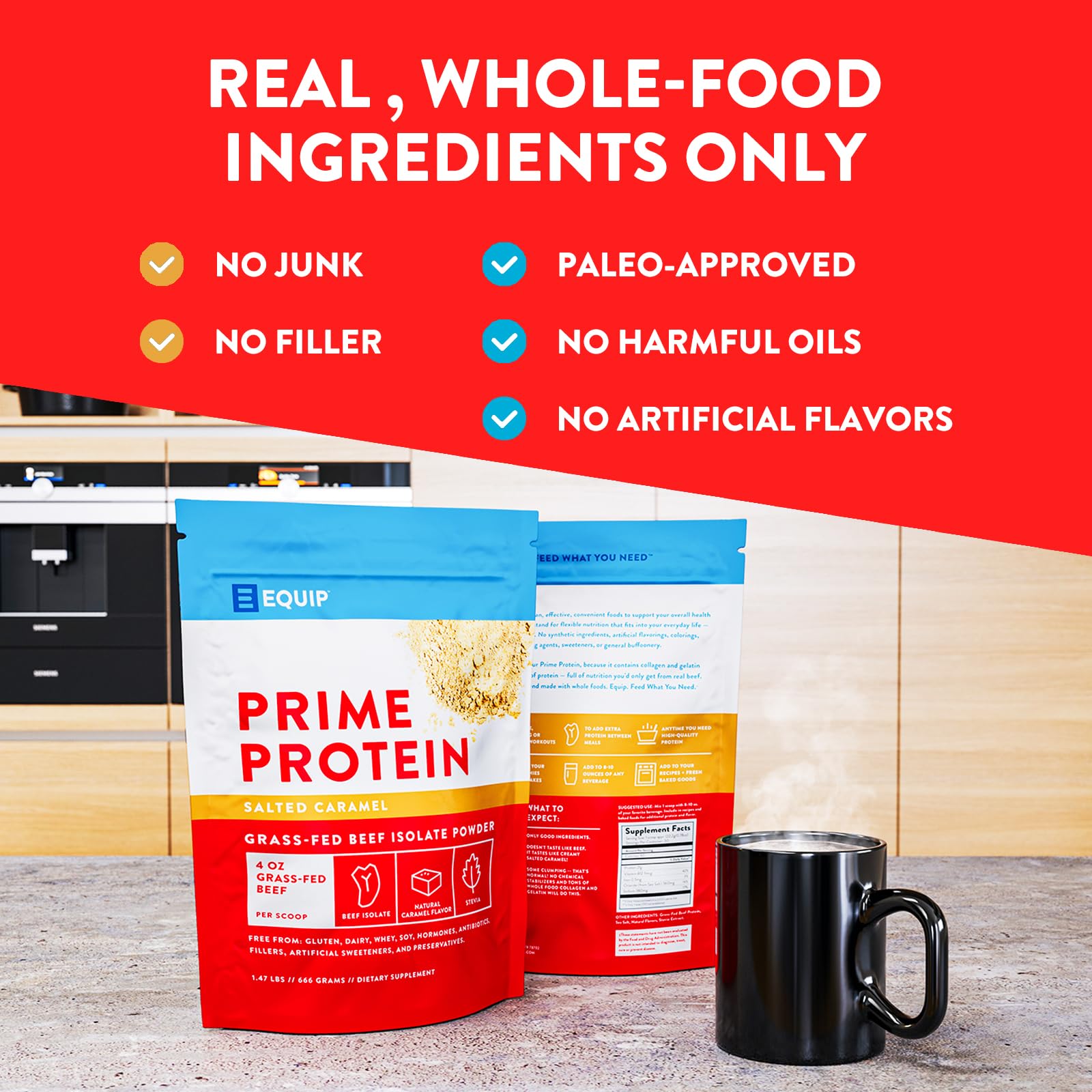 Equip Foods Prime Protein - Grass Fed Beef Protein Powder Isolate - Paleo and Keto Equip uk supplements