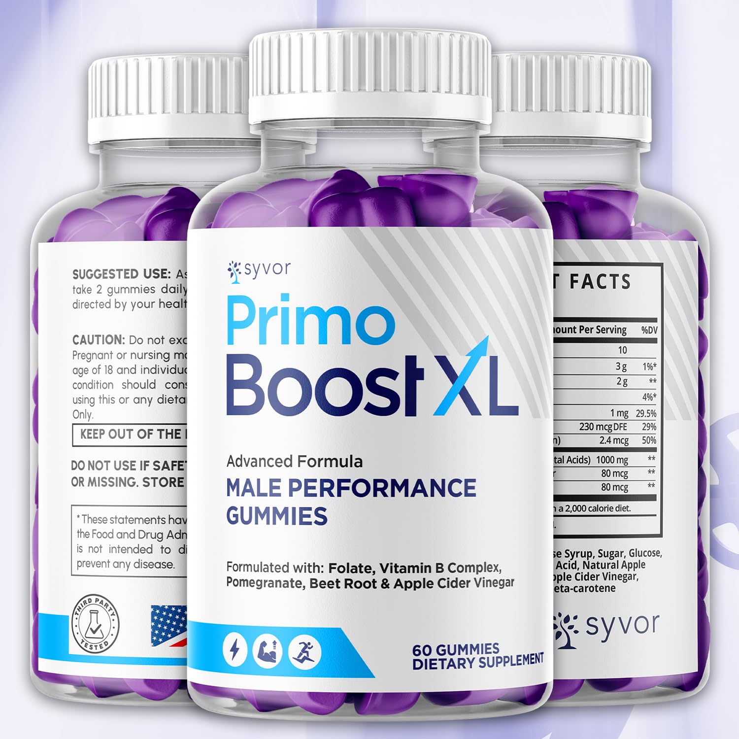 (2 Pack) Primo Boost XL Gummies, Official Primo Boost XL Gummys with All Natural Ingredients, Advanced PrimoBoost Health & Wellness Formula with Max Strength Active Lifestyle Vitamins (120 Gummies) Syvor uk supplements