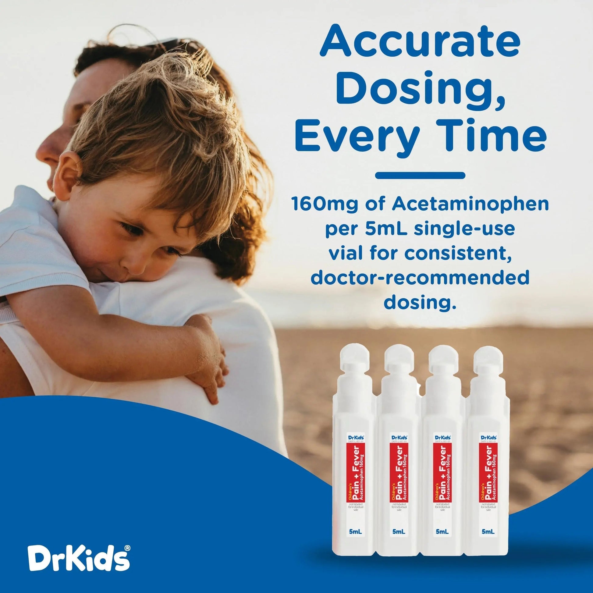 Dr. Kids Children’s Pain and Fever Medicine - Acetaminophen for Kids Ages 2-11, Pre-Measured Single-Use Vials for Headache, Sore Throat, Cold and Flu, Cherry Flavor, 30 Count Dr. Kids uk supplements