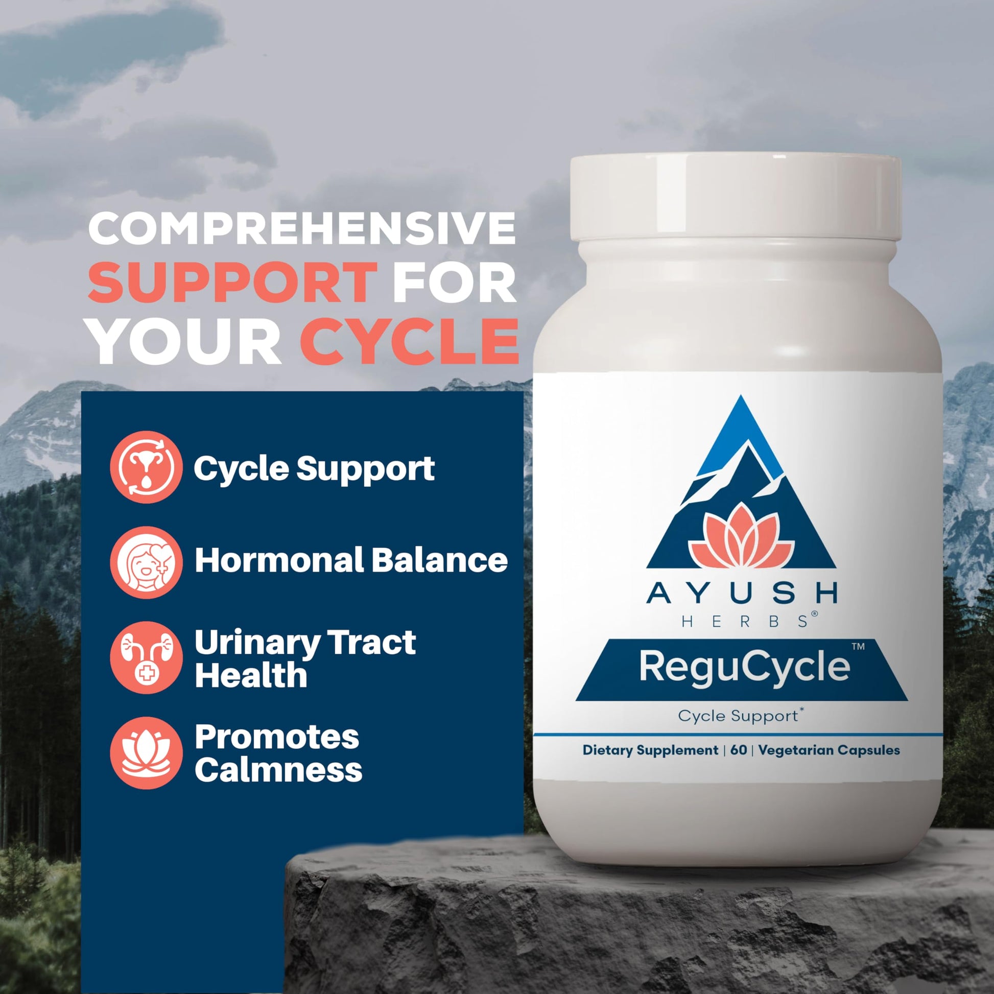 Ayush Herbs Regu-Cycle - Hormone Balance for Women, Hormonal Support, Period Support & Relief, Reproductive Health, Regulate Menstrual Cycle, Ovarian Support Supplement - 60 Vegetarian Capsules Ayush Herbs uk supplements