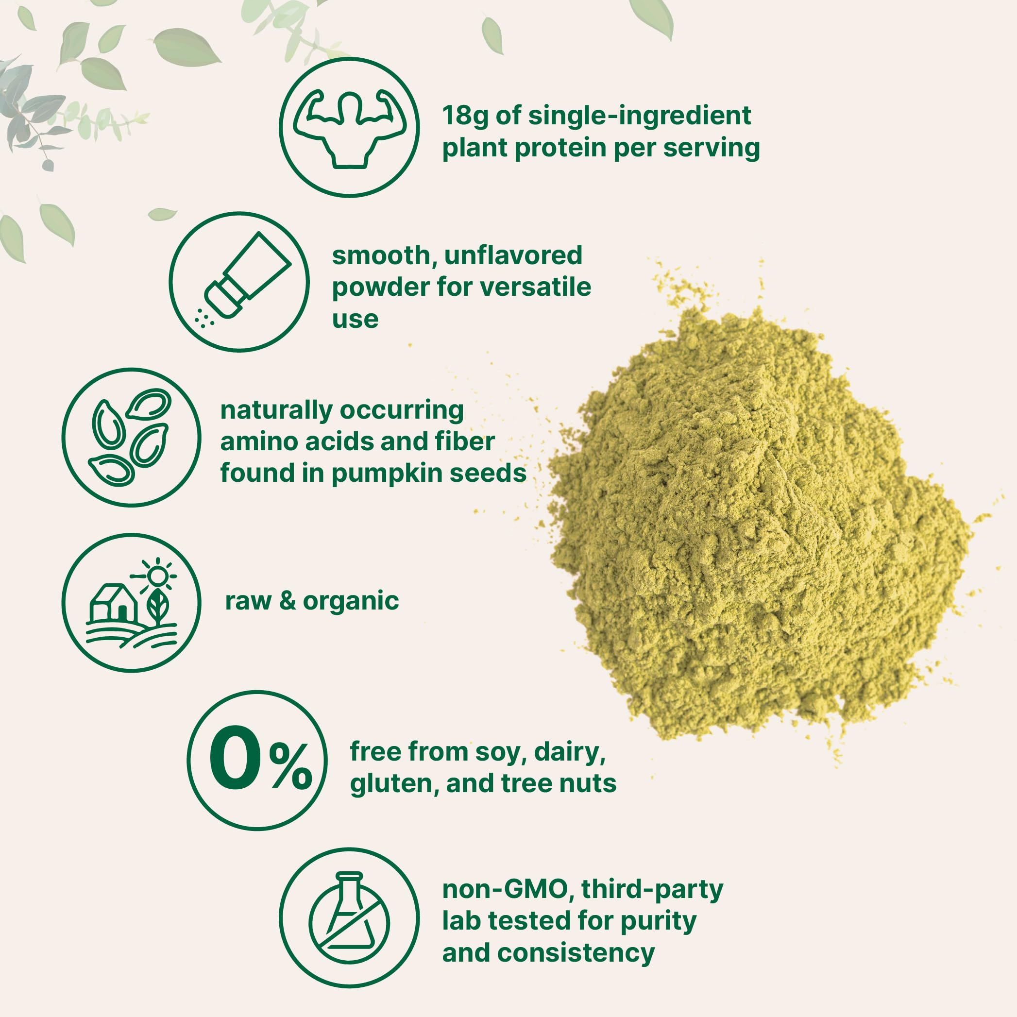 Micro Ingredients Organic Pumpkin Seed Protein Powder, 2lb | Raw Plant-Based Protein | Single-Ingredient Powder | Smooth Texture & Versatile Use | Non-GMO, Soy Free Micro Ingredients uk supplements