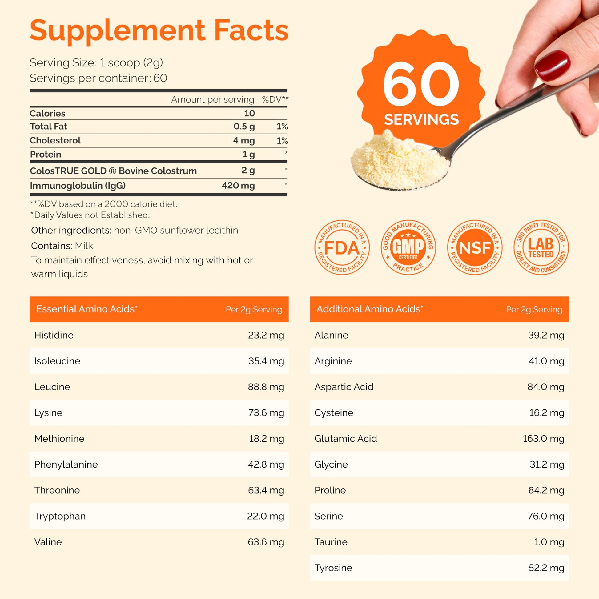 Folqs Bovine Colostrum Powder – First-Day Milking for Immune & Gut Support – 60 Servings – Supports Skin & Tissue Health – Made in USA - Amino Acids, Vitamins, Minerals – Kosher - Sustainably Sourced Folqs uk supplements