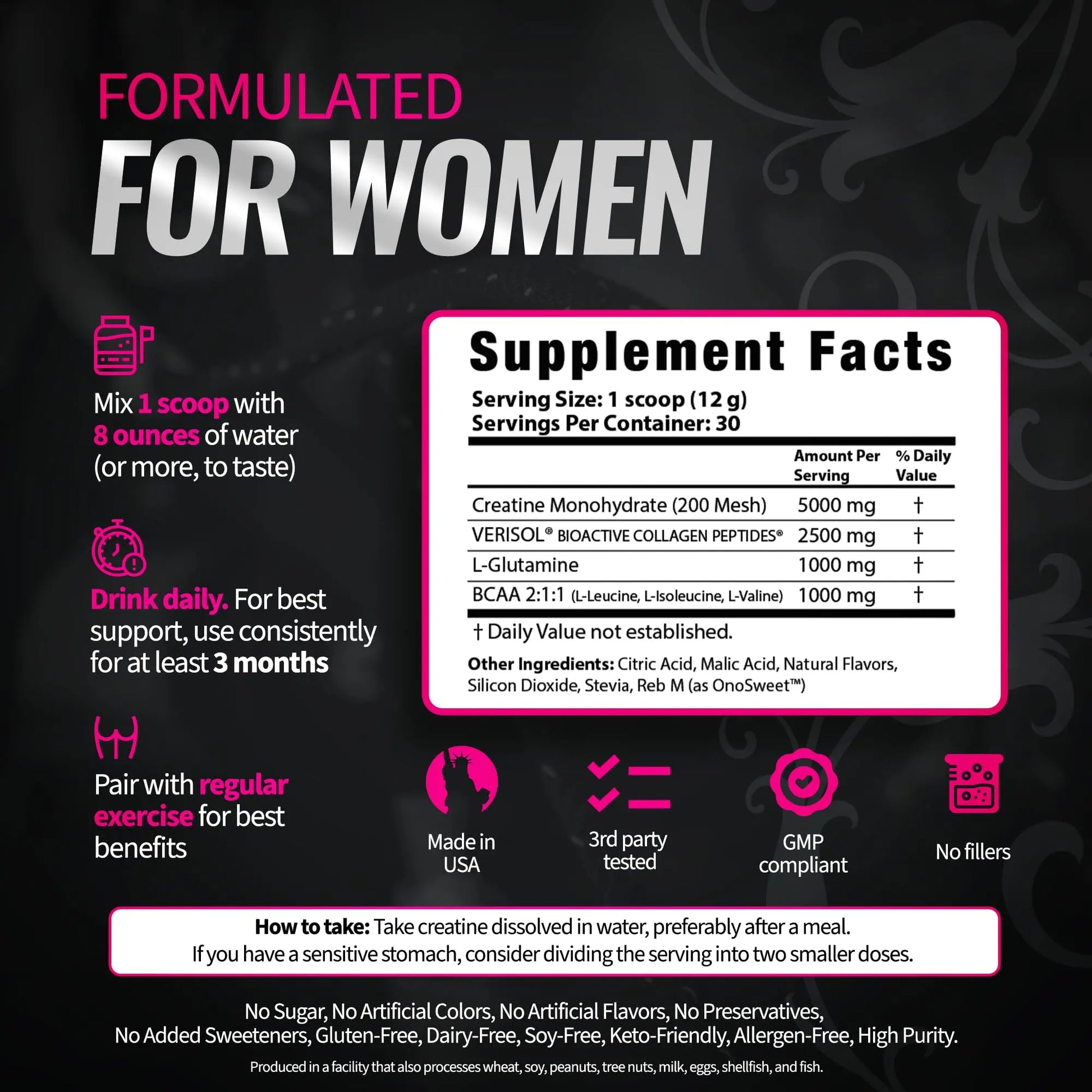 Bold Buns Creatine for Women – Supplement with Collagen & BCAA – Supports Muscle Development, Post-Workout Recovery, Skin Elasticity, Bold Buns uk supplements