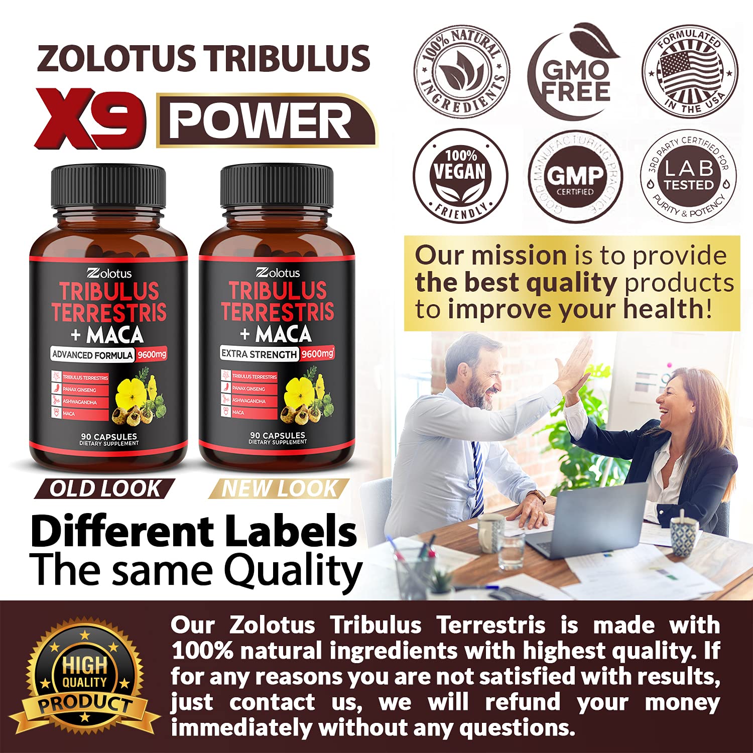 Zolotus Premium Tribulus Terrestris Capsules - 9600mg Per Serving - Combined Zolotus uk supplements