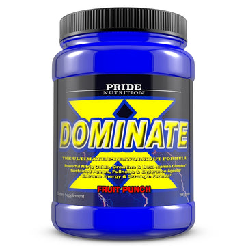 #1 Pre Workout - Dominate X 500g - Best Nitric Oxide & Creatine Pre-Workout Formula Pride Nutrition uk supplements