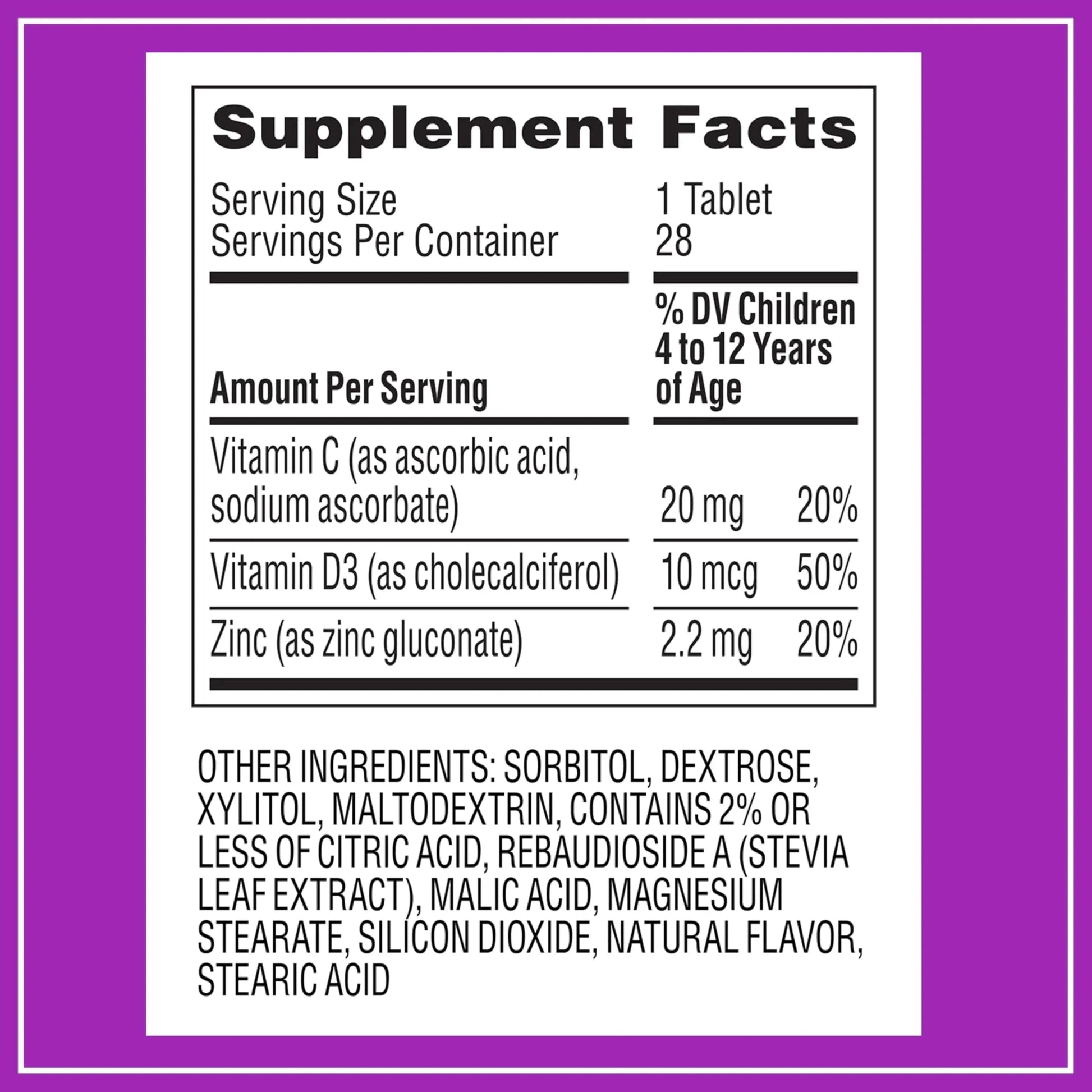 Zarbee's Kids Immune Support, Vitamin C, D & Zinc Daily Immunity Vitamins for Children 4+ Years, Natural Tropical Fruit Flavor, 28 Chewable Tablets Zarbee's uk supplements