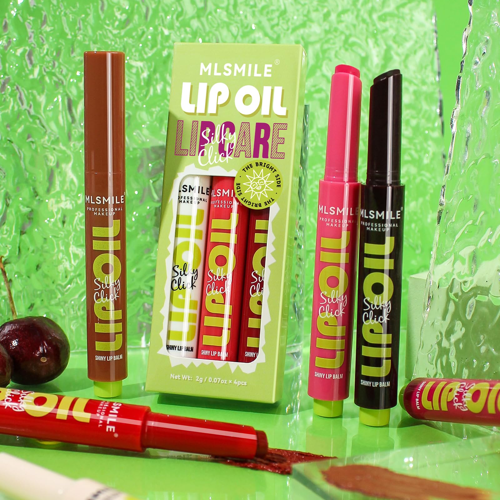 MLSMILE 3 Colors Fat Lip Oil Click Slick,Press Lipstick Set,Moisturizing Lip Balm,High Pigment Glow Lip Oil,Long-lasting,Pigmented Vegan,Lightweight and Glossy Lip Plumper with Coconut Oil-Set A MLSMILE uk supplements