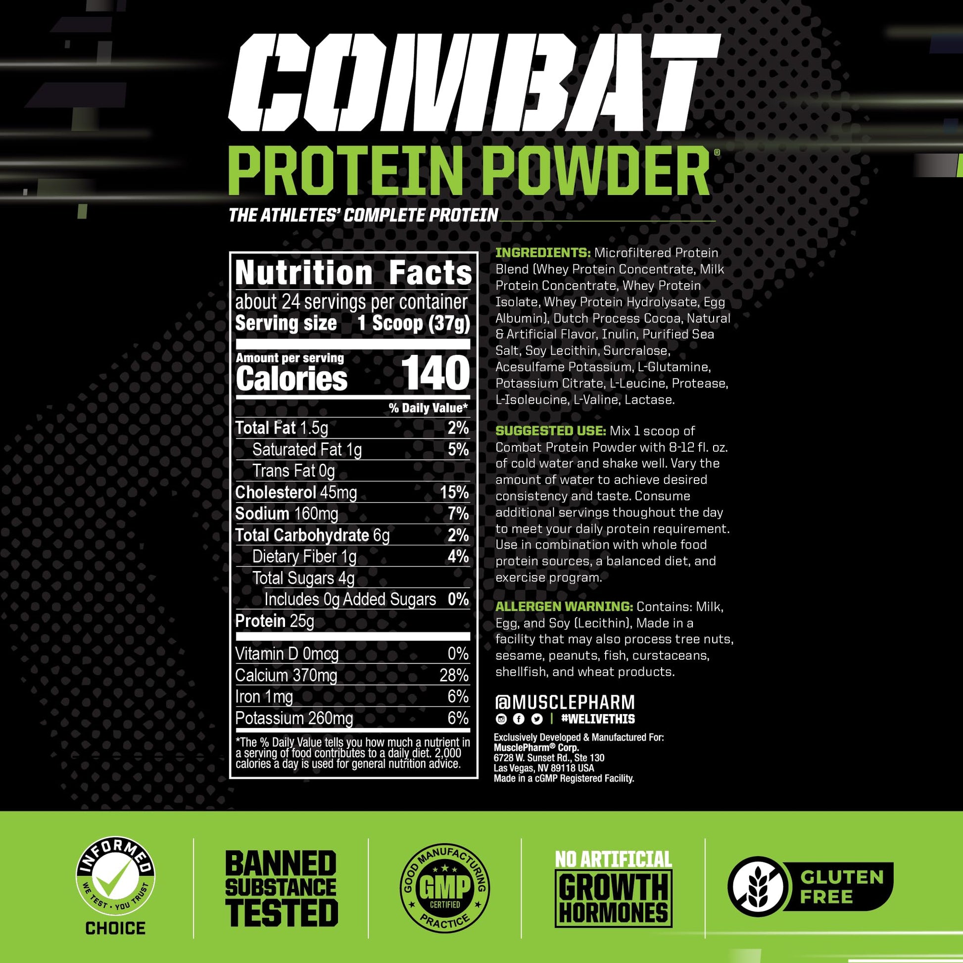 Muscle Pharm Combat Protein Powder, Fuels Muscles for Productive Workouts, 5 Protein Muscle Pharm uk supplements