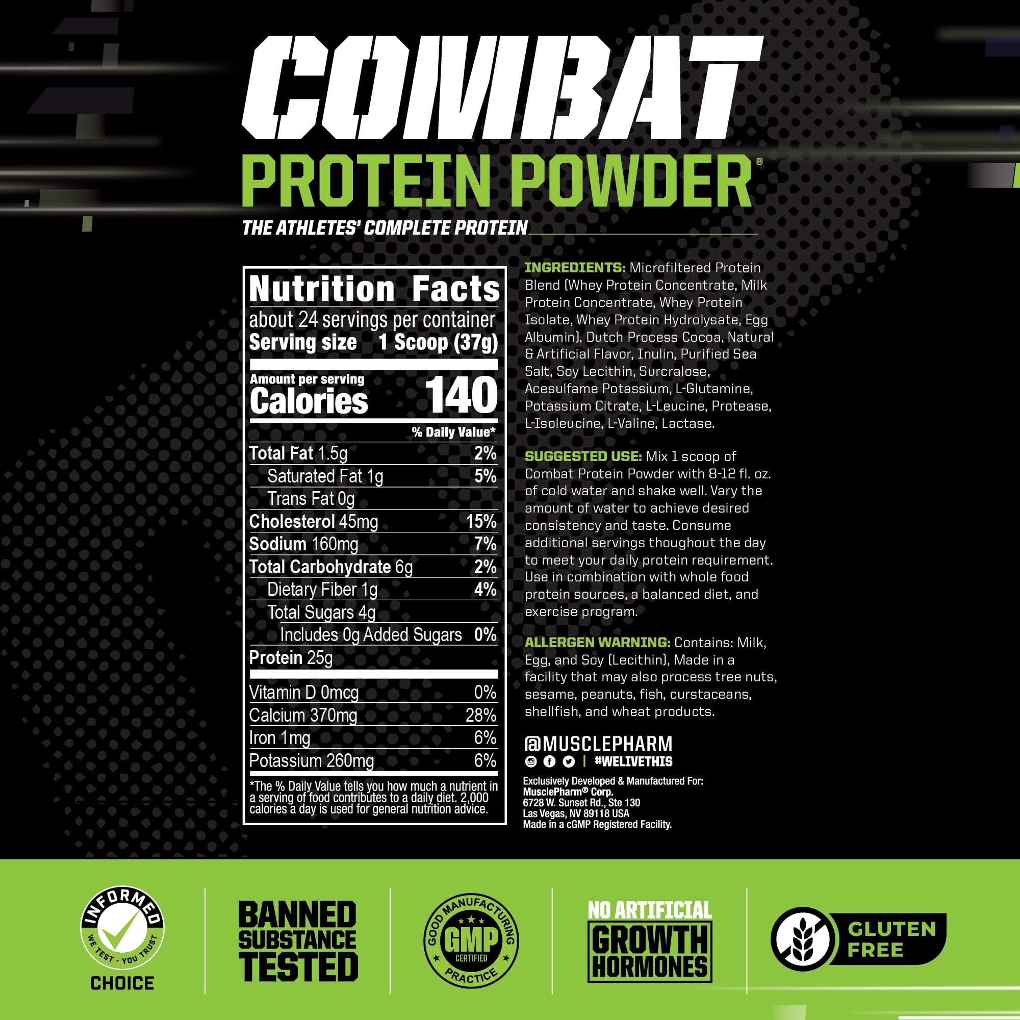 Muscle Pharm Combat Protein Powder, Fuels Muscles for Productive Workouts, 5 Protein Muscle Pharm uk supplements