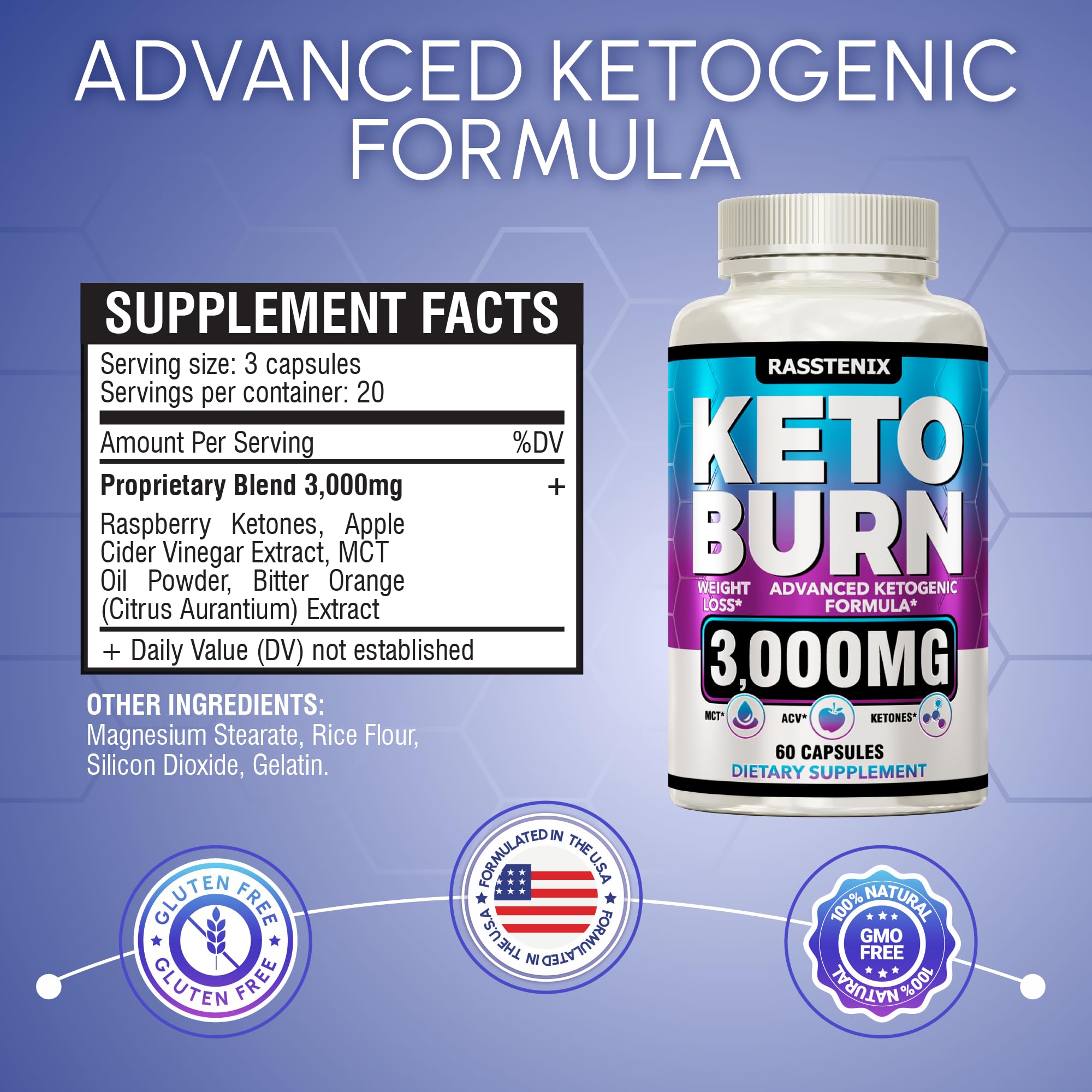 Rasstenix (2 Pack) Keto Pills - Lean Keto Diet Pills - Weight Fat Management Loss Rasstenix uk supplements
