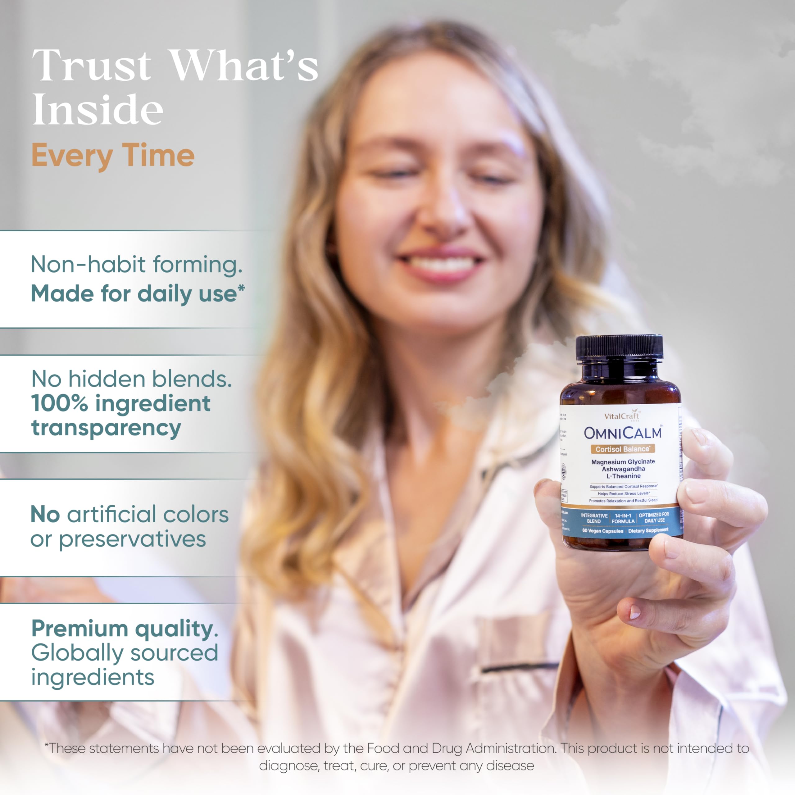 VITALCRAFT LABS OmniCalm Cortisol Supplements for Women & Men | Stress Relief & Sleep Support with Magnesium & Ashwagandha, L Theanine | 14-in-1 Cortisol Reducer, Manager, Detox – USA VITALCRAFT LABS uk supplements