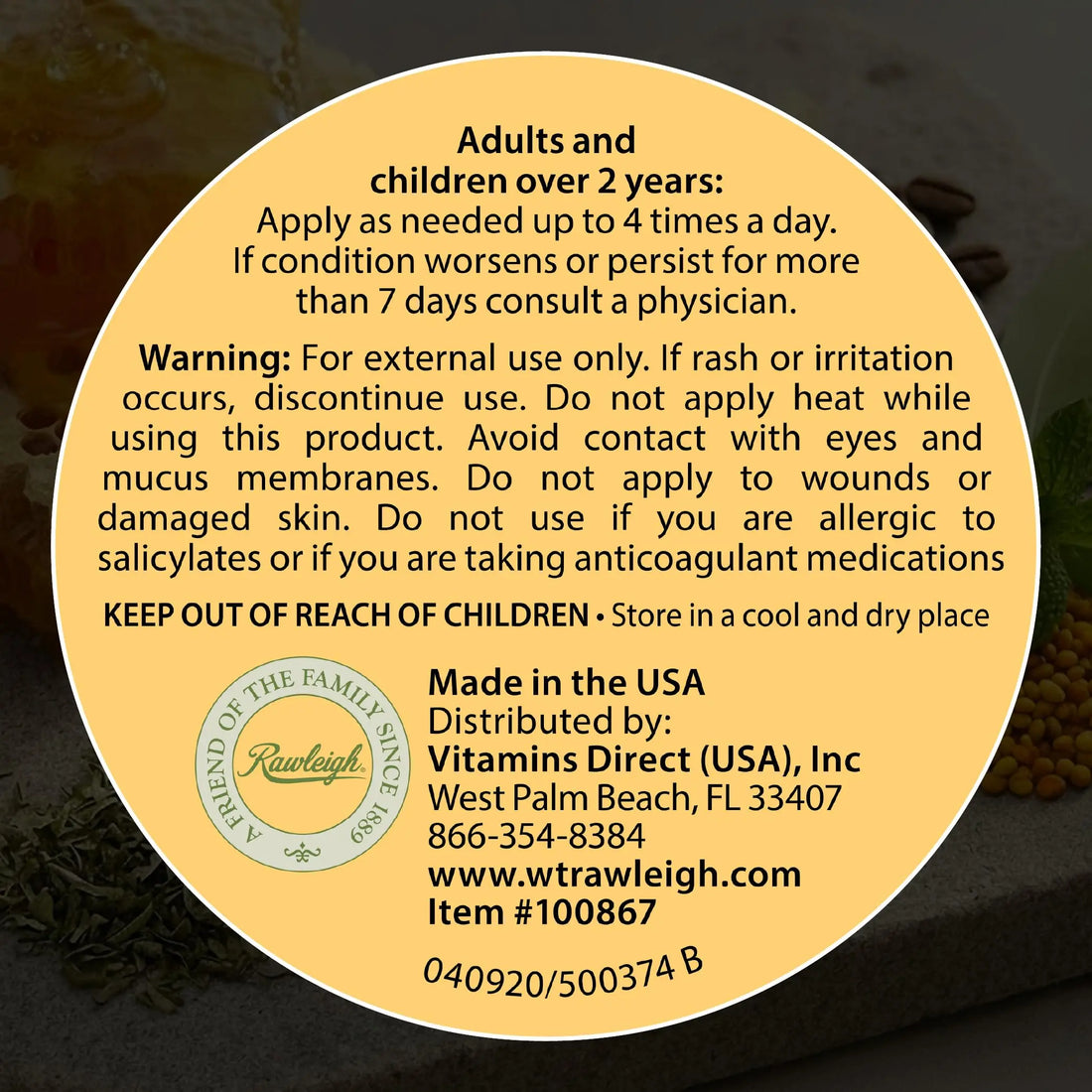 Rawleigh Bee Secret Soothing Balm: 0.85 oz - Pack of 1 Rawleigh uk supplements