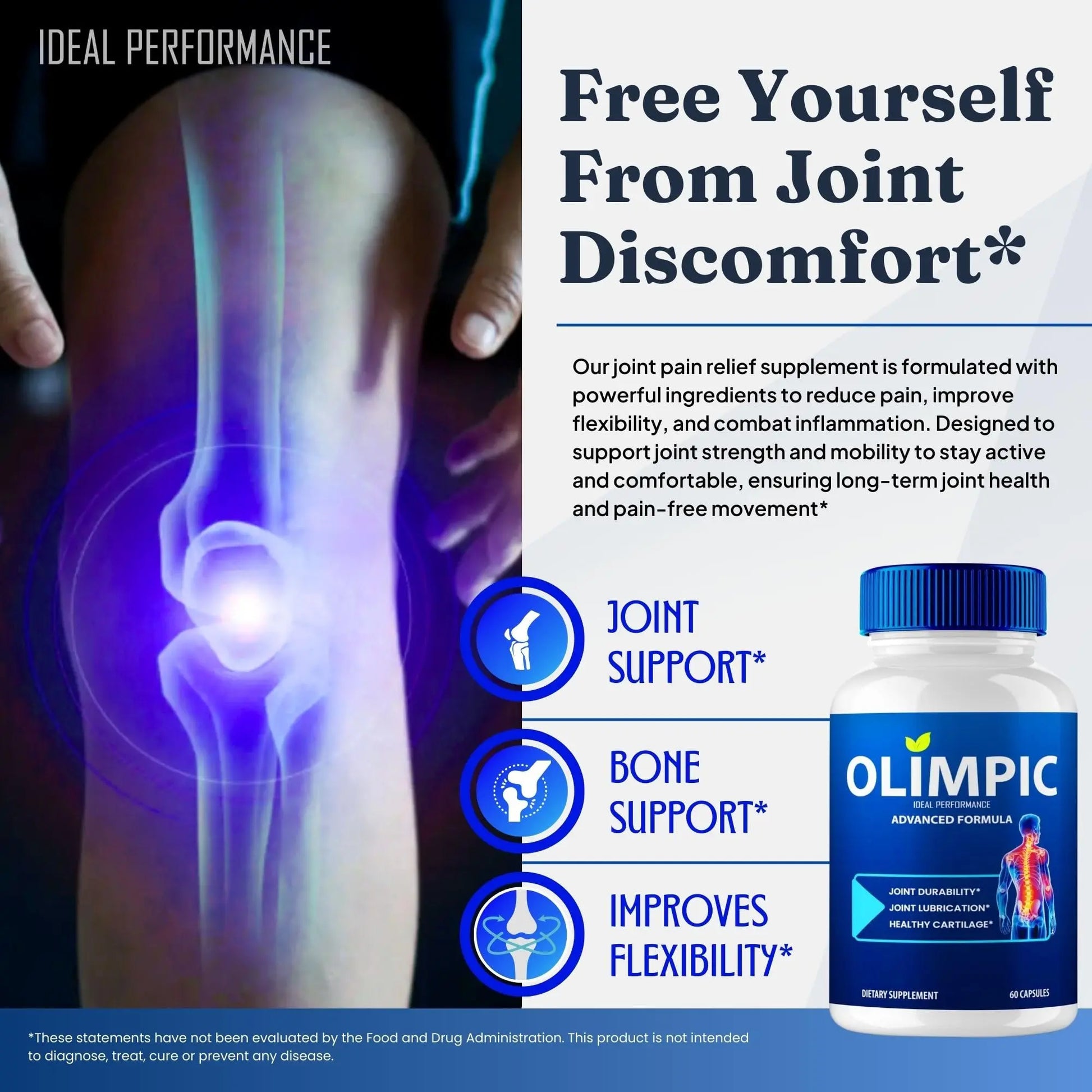 Olimpic Capsules, Advanced Joint Support Supplement Pills for Mobility and Comfort - Maximum Strength, Official Olim Pic Joint Support All Natural Formula, Premium Olim-Pic Reviews (2 Pack) IDEAL PERFORMANCE uk supplements