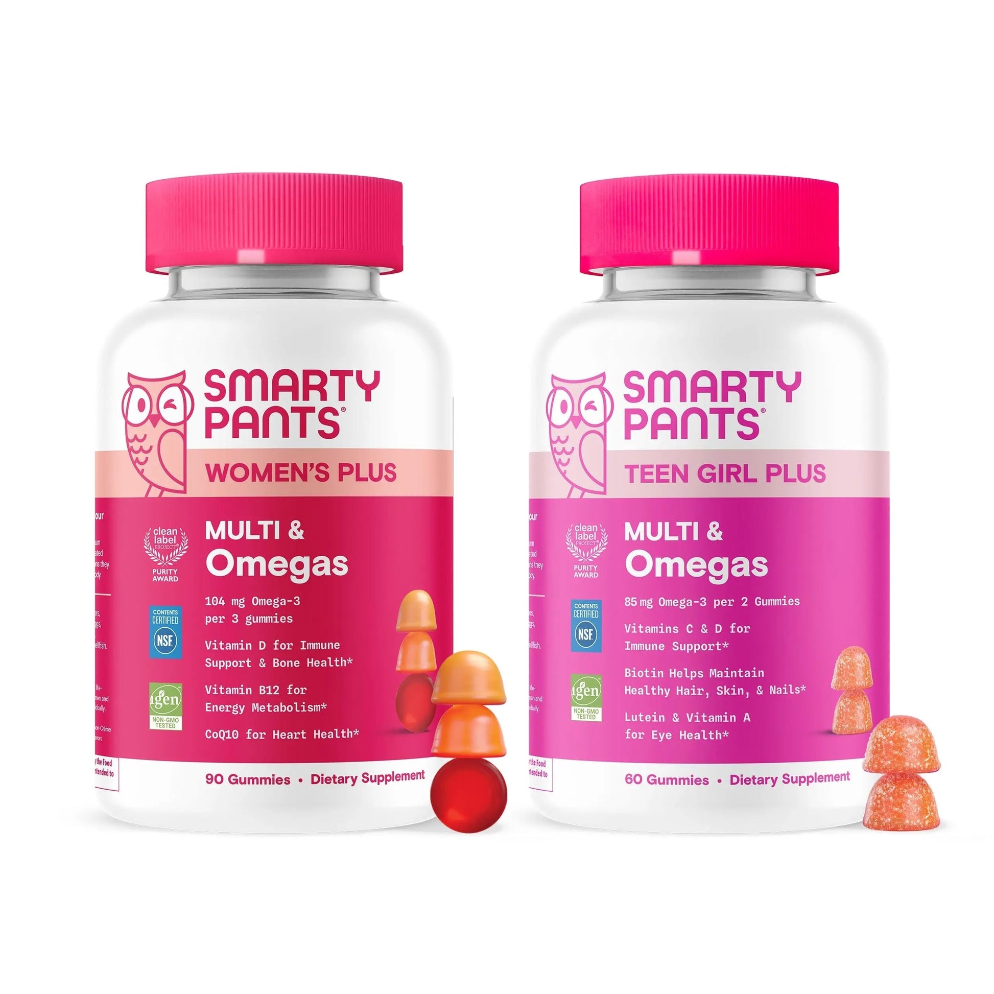 SmartyPants Mother & Daughter Daily Nutrition Bundle: Women’s + Teen Girl Multivitamin Gummies with Omega-3, Biotin, Vitamins D3, B12, A SmartyPants uk supplements
