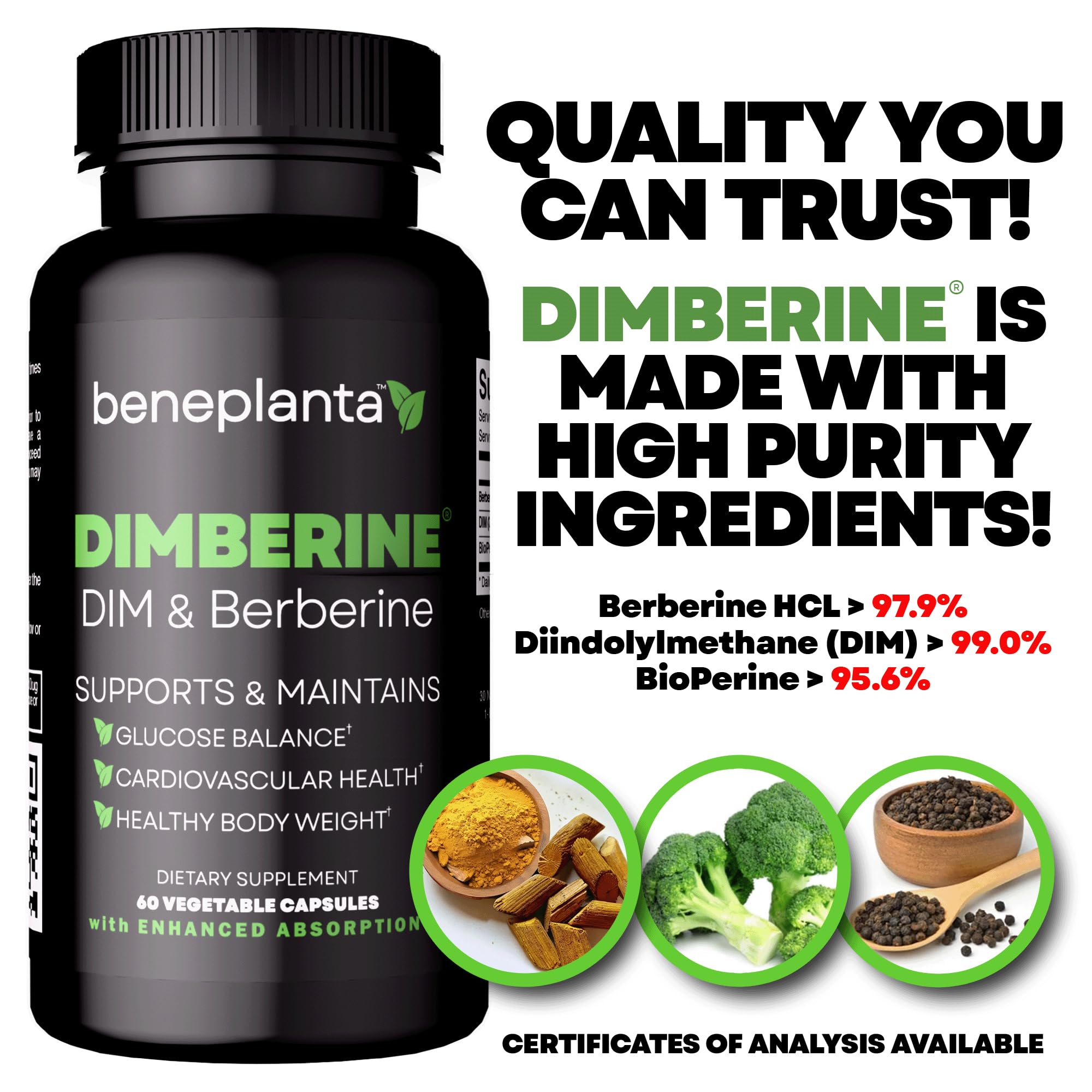 Dimberine - DIM & Berberine, High Purity Enhanced Absorption Formula - 60 Capsules Dimberine uk supplements