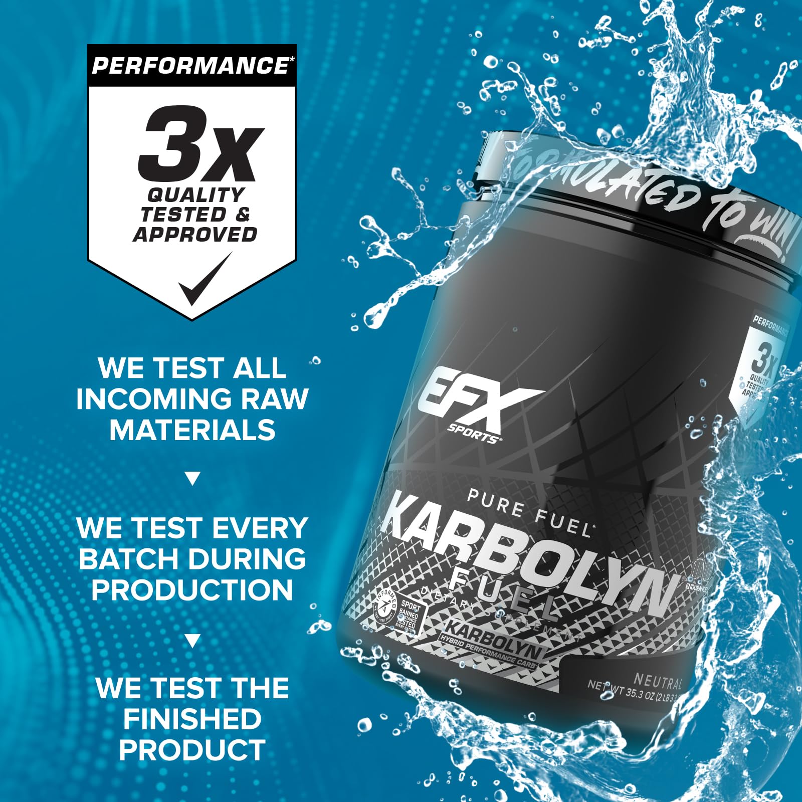 EFX Sports Karbolyn Fuel | Fast-Absorbing Carbohydrate Powder | Carb Load, Sustained Energy, Quick Recovery | Stimulant Free | 20 Servings (Neutral) EFX Sports uk supplements