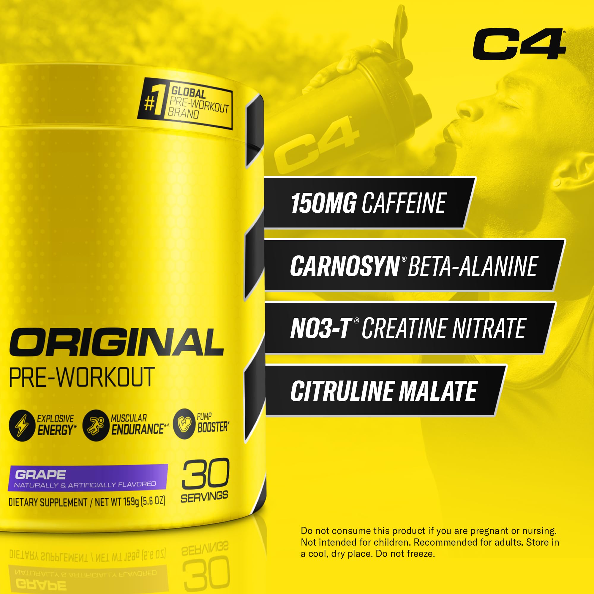 Cellucor C4 Original Pre Workout Powder Grape Sugar Free Preworkout Energy Cellucor uk supplements