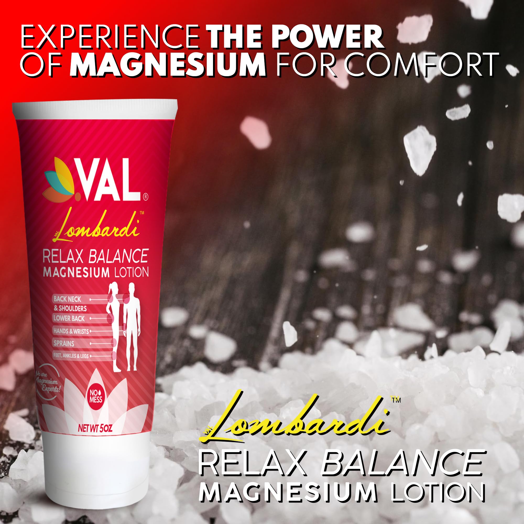 VAL Lombardi Relax Balance Magnesium Lotion | Arnica, Camphor & Menthol | Fast Relief for Joints, Muscles, Back, Shoulders, Feet | Non-Greasy | 5oz VAL uk supplements