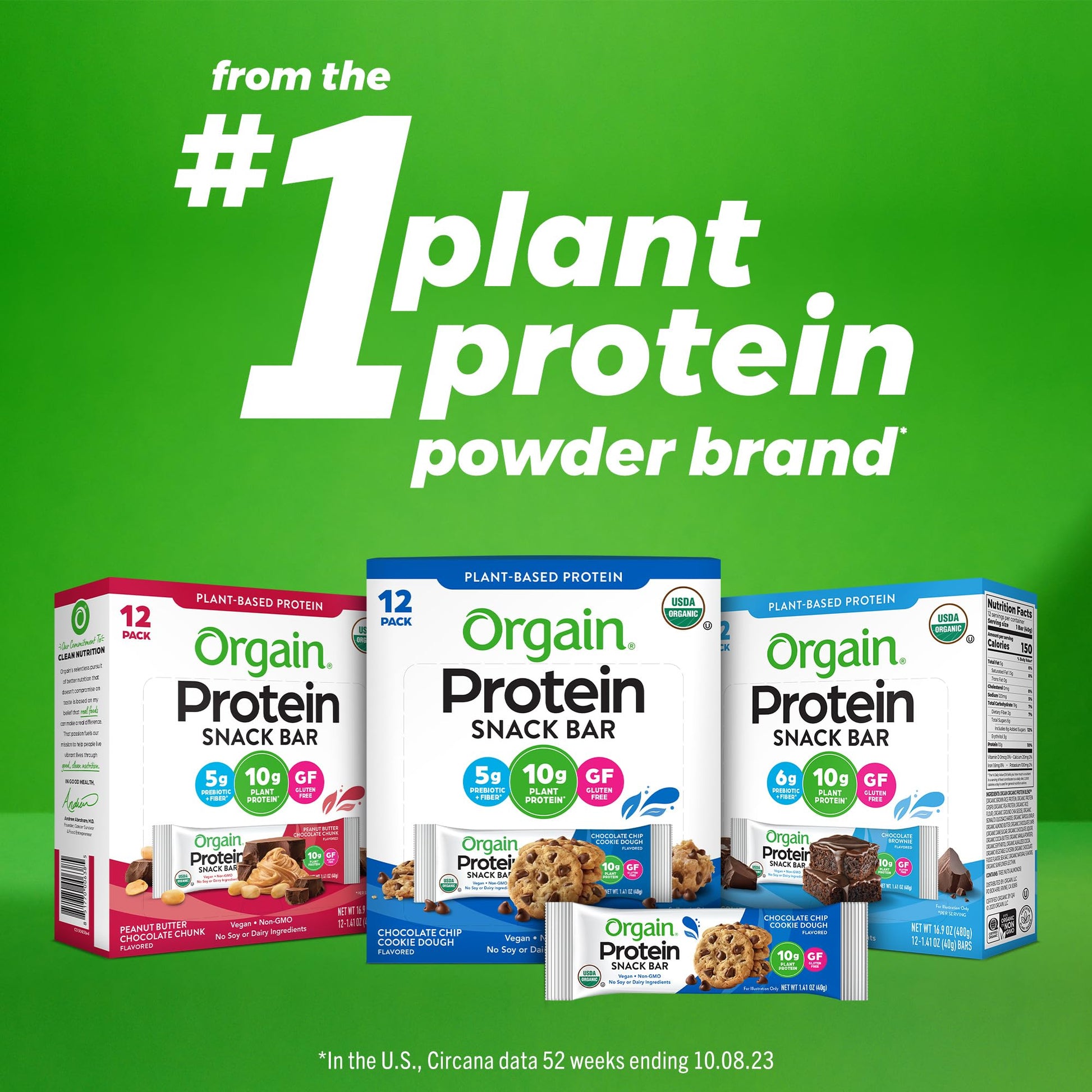 Orgain Organic Vegan Protein Bars, Smores - 10g Plant Based Protein, Gluten Free Snack Orgain uk supplements
