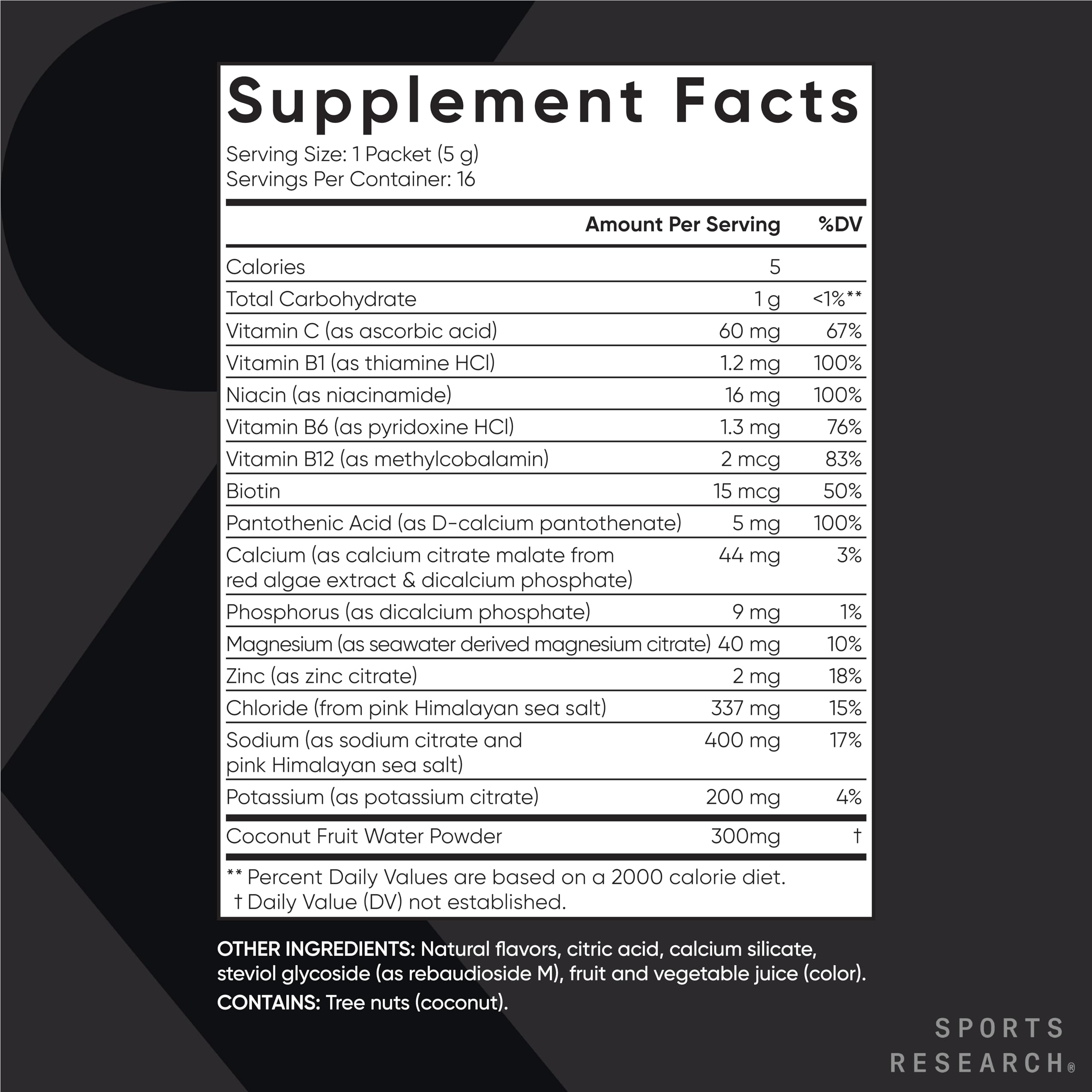 Sports Research Hydrate Electrolytes Powder Packets - Sugar-Free & Naturally Flavored Sports Research uk supplements