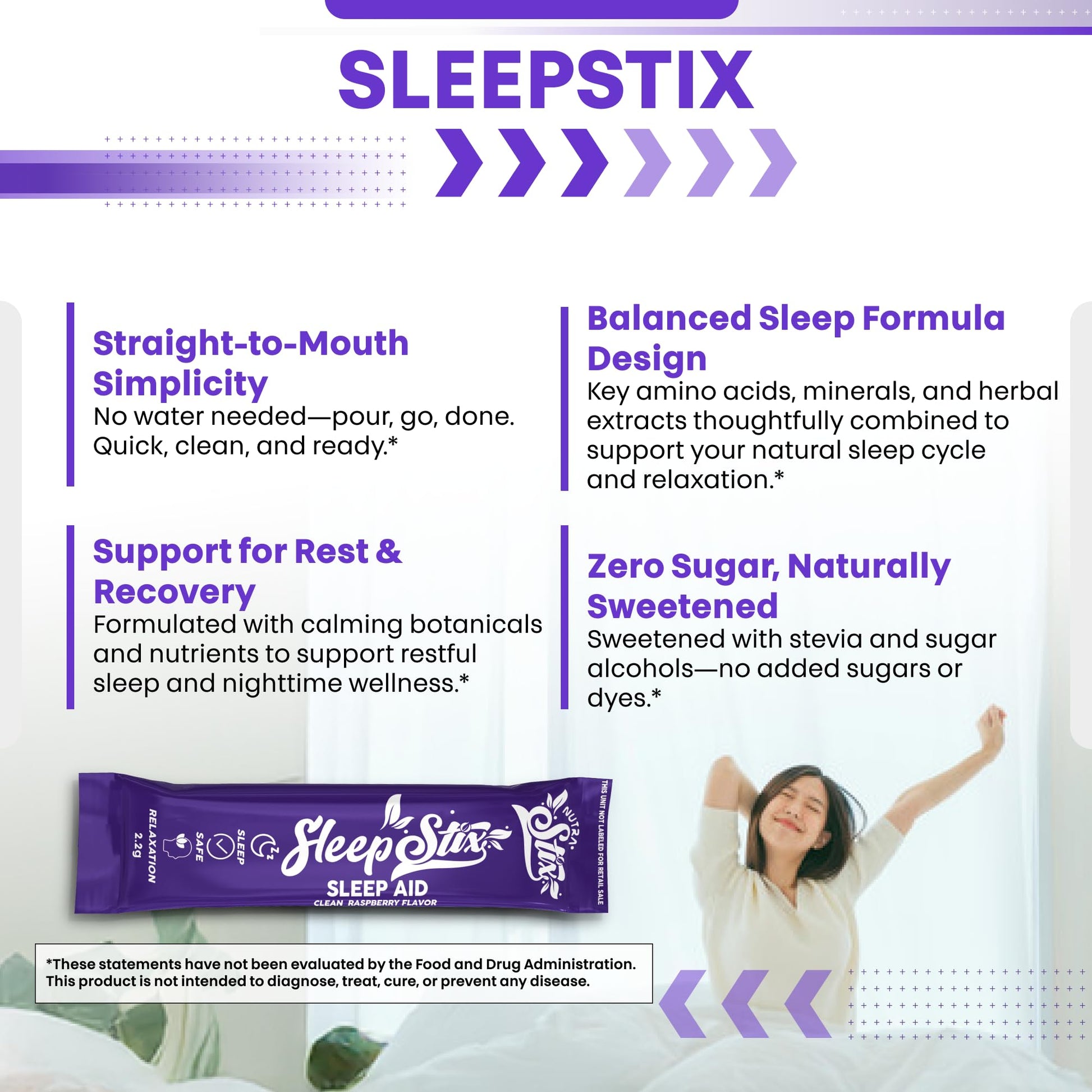 Sleep Aid Melatonin Powder Tryptophan Glycine Valerian Root Magnesium For Sleep Lemon Balm L Theanine Magnesium Glycinate Zinc Sleep Aid Myo Inositol GABACalm B6 5 HTP Stress Relief 20 Stix Clean Nutraceuticals uk supplements
