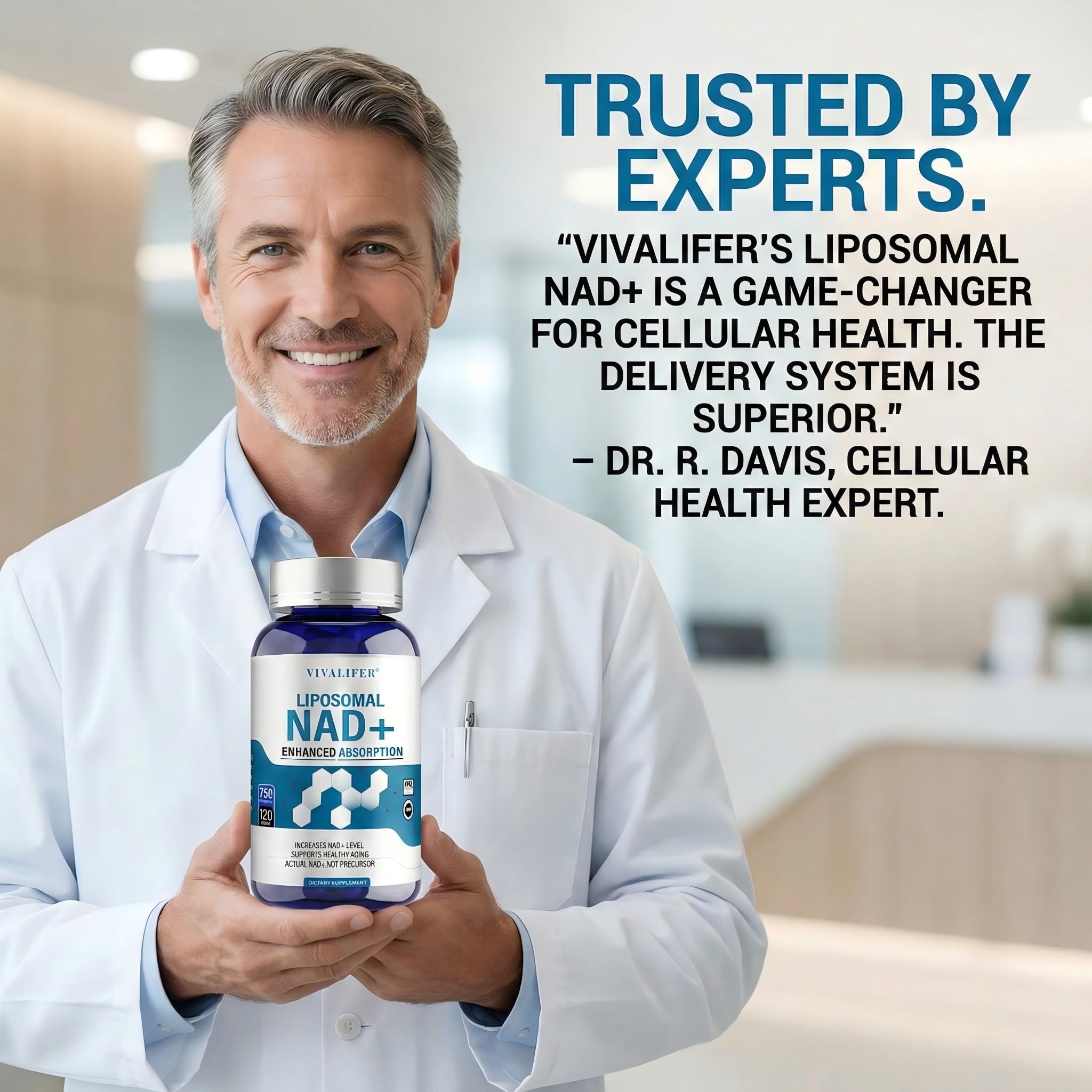 Liposomal NAD+ Supplement 750mg - 120 Capsules NMN Alternative Superior Absorption & Bioavailability -True Nicotinamide Adenine Dinucleotide for Cellular Energy, DNA Repair Support & Healthy Aging DQQI uk supplements