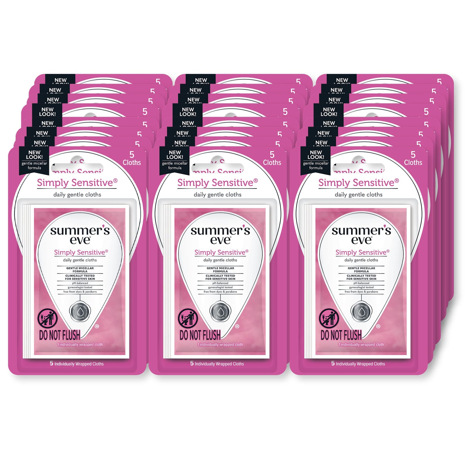 Summer's Eve Feminine Wipes, Simply Sensitive, 5 Count Trial & Travel Size, 24 Pack Summer's Eve uk supplements