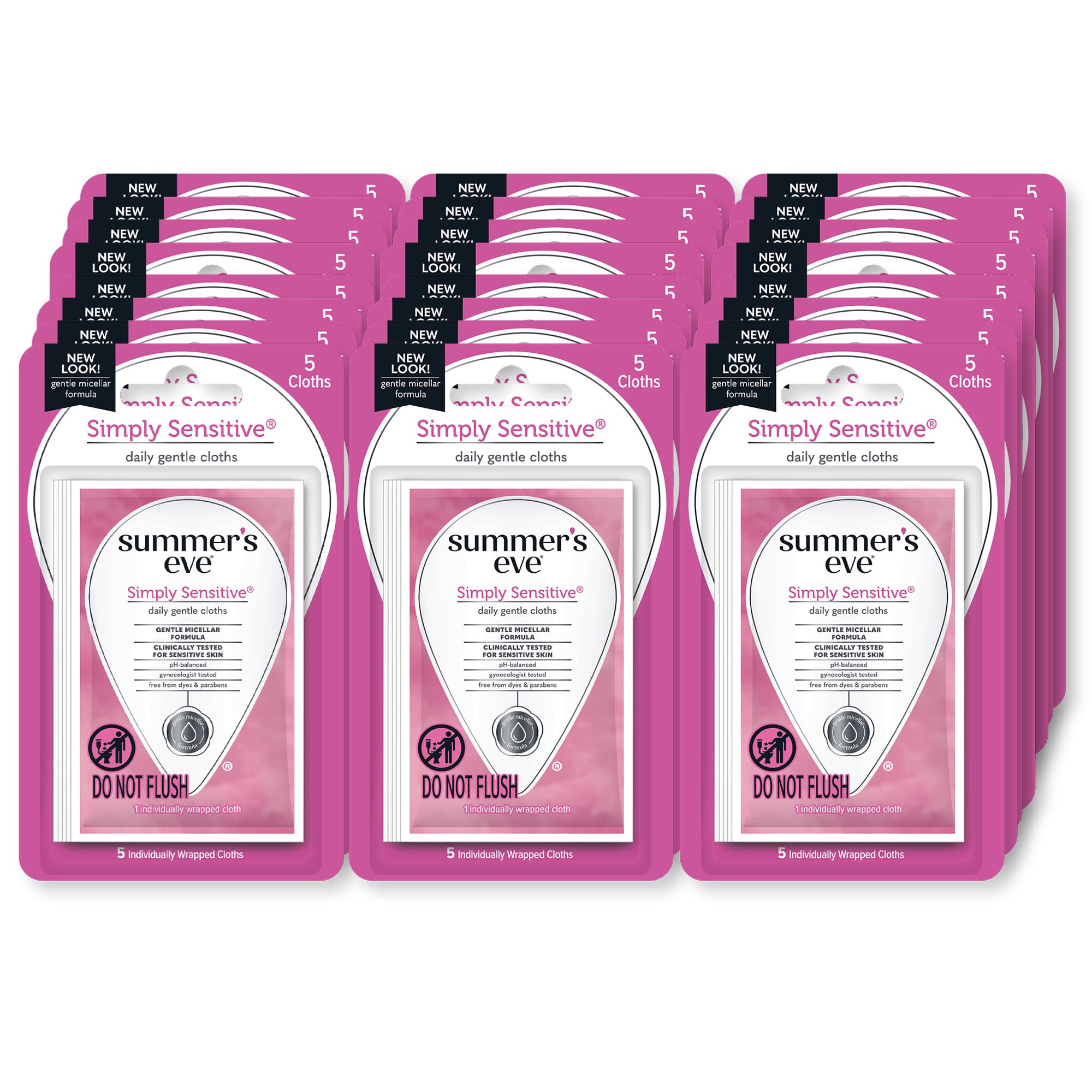 Summer's Eve Feminine Wipes, Simply Sensitive, 5 Count Trial & Travel Size, 24 Pack Summer's Eve uk supplements