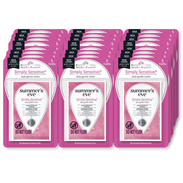 Summer's Eve Feminine Wipes, Simply Sensitive, 5 Count Trial & Travel Size, 24 Pack Summer's Eve uk supplements