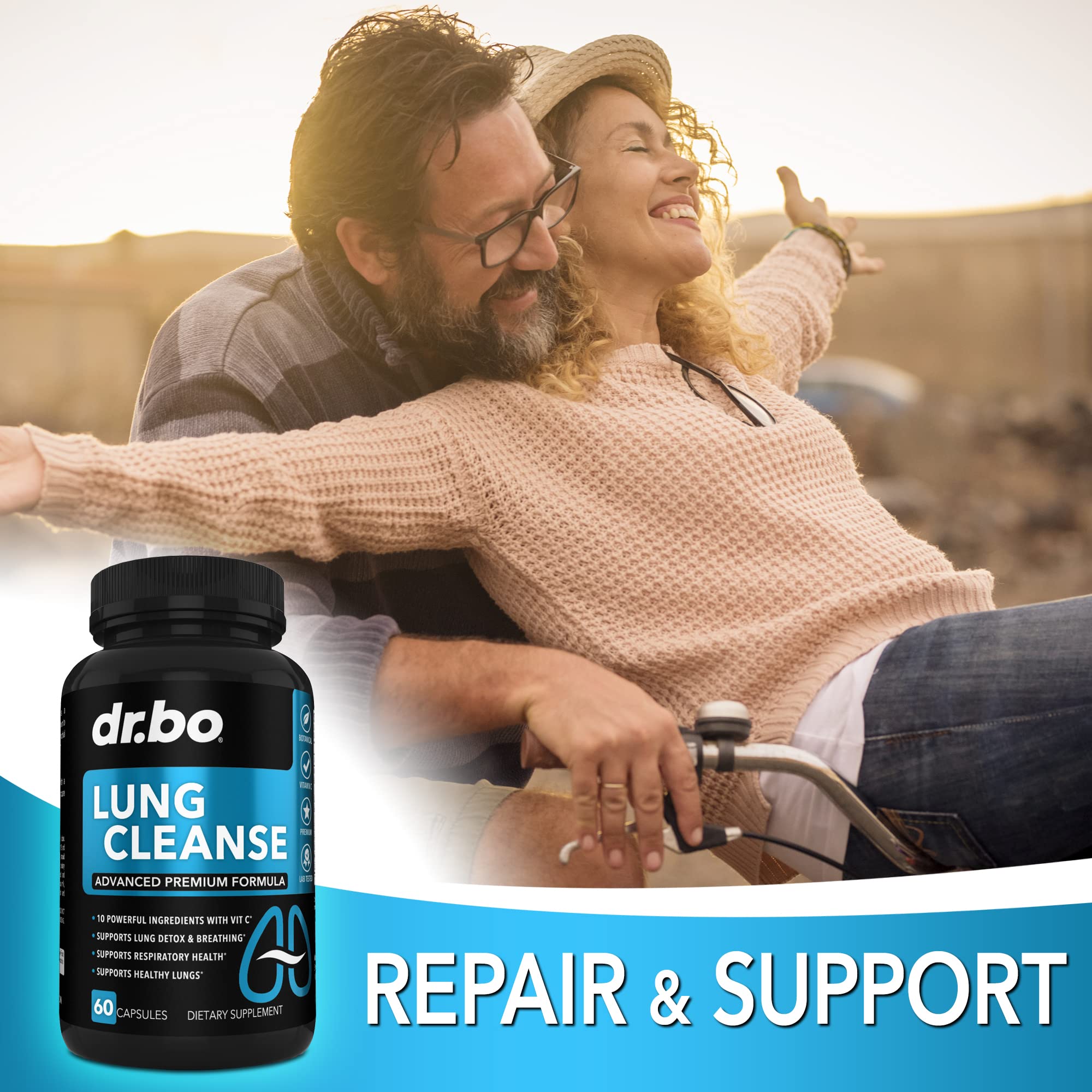 Lung Cleanse Support Supplement - Respiratory Supplements to Quit & Stop Smoking Aids - Herbal Detox for Lungs & Bronchial Health - Smokers Cleanser Breathe Aid for Mucus Clear Relief - 60 Capsules DR. BO uk supplements