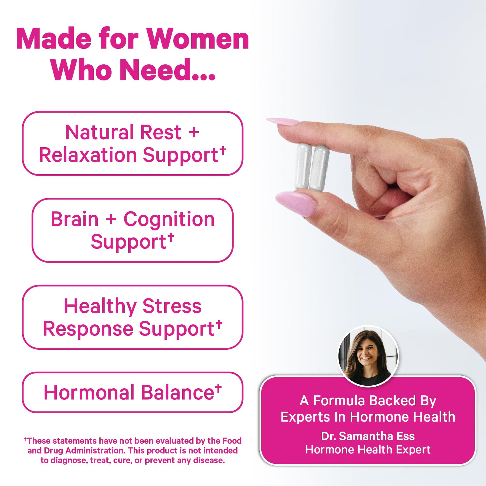 Pink Stork Magnesium Complex for Women - 8 Forms Including Glycinate, Malate, Citrate & L-Threonate - Stress, Sleep, Muscle & Hormone Support - 400 mg Elemental Magnesium - 60 Vegan Capsules Pink Stork uk supplements