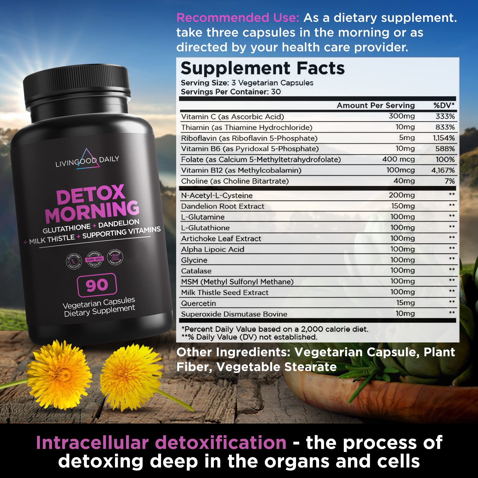 Livingood Daily Detox Pills - Full Body Detox Cleanse for Women & Men with Milk Thistle Livingood Daily uk supplements