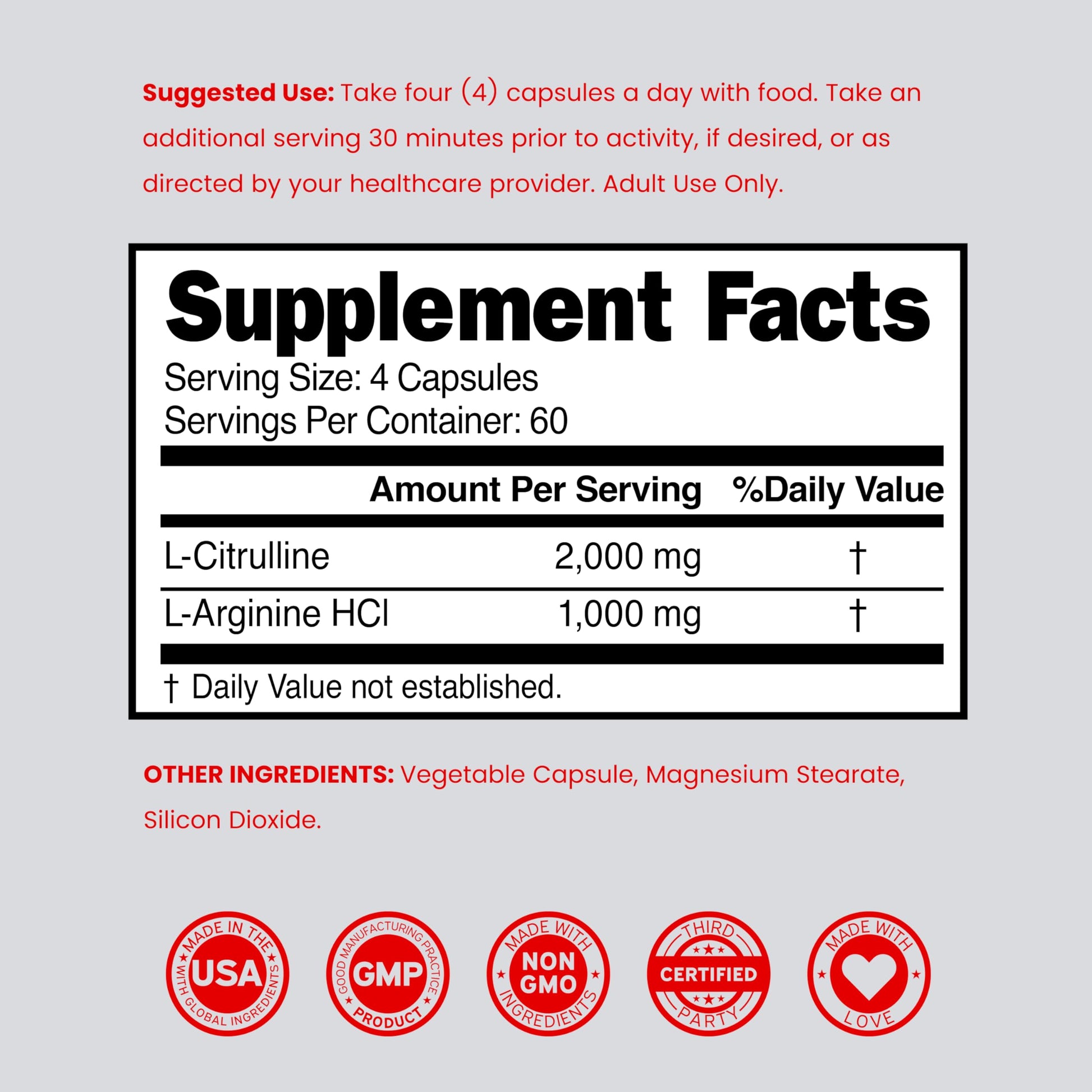 L Arginine L Citrulline Supplement 3000mg (240 Capsules) Nitric Oxide Pills for Men - Stamina, Endurance, Performance for Workouts - NO Supplements for Men DORADO NUTRITION uk supplements