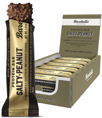 Barebells Salty Peanut Protein Bars, 12 Count - 20g Protein, 1g Sugar Snack Bars BAREBELLS uk supplements