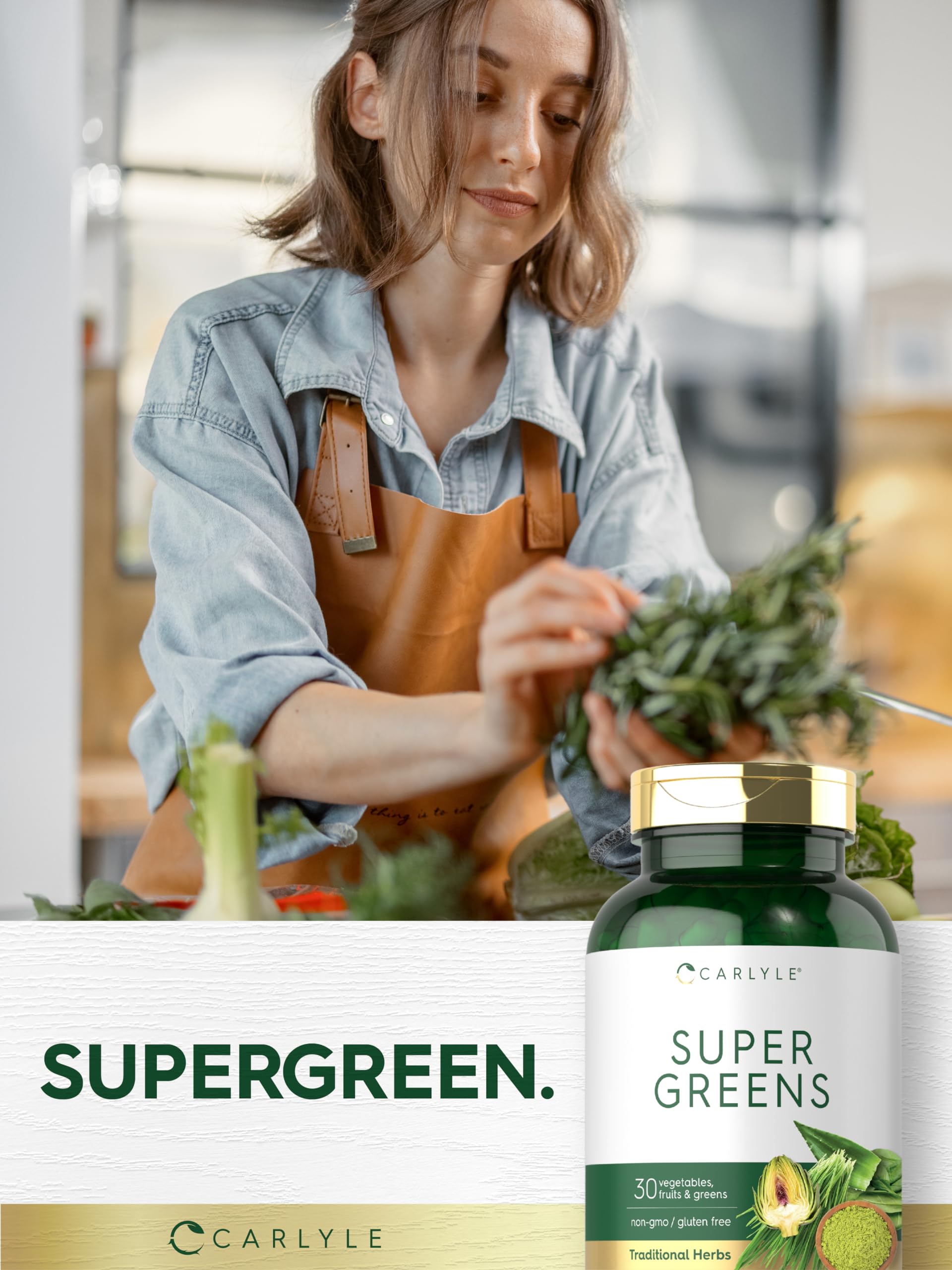 Carlyle Super Greens Capsules | 250 Count | Blend of 13 Vegetables and Greens Plus 17 Fruits | Non-GMO & Gluten Free Supplement Carlyle uk supplements